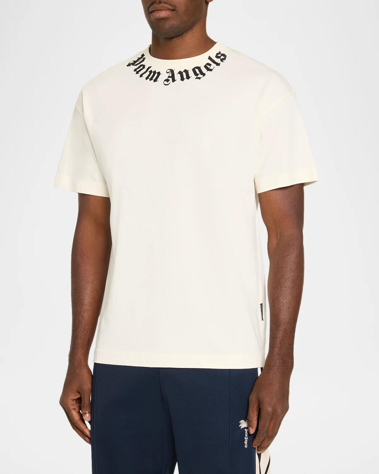 Palm Angels Men's The Neck Logo Regular T-Shirt | Neiman Marcus