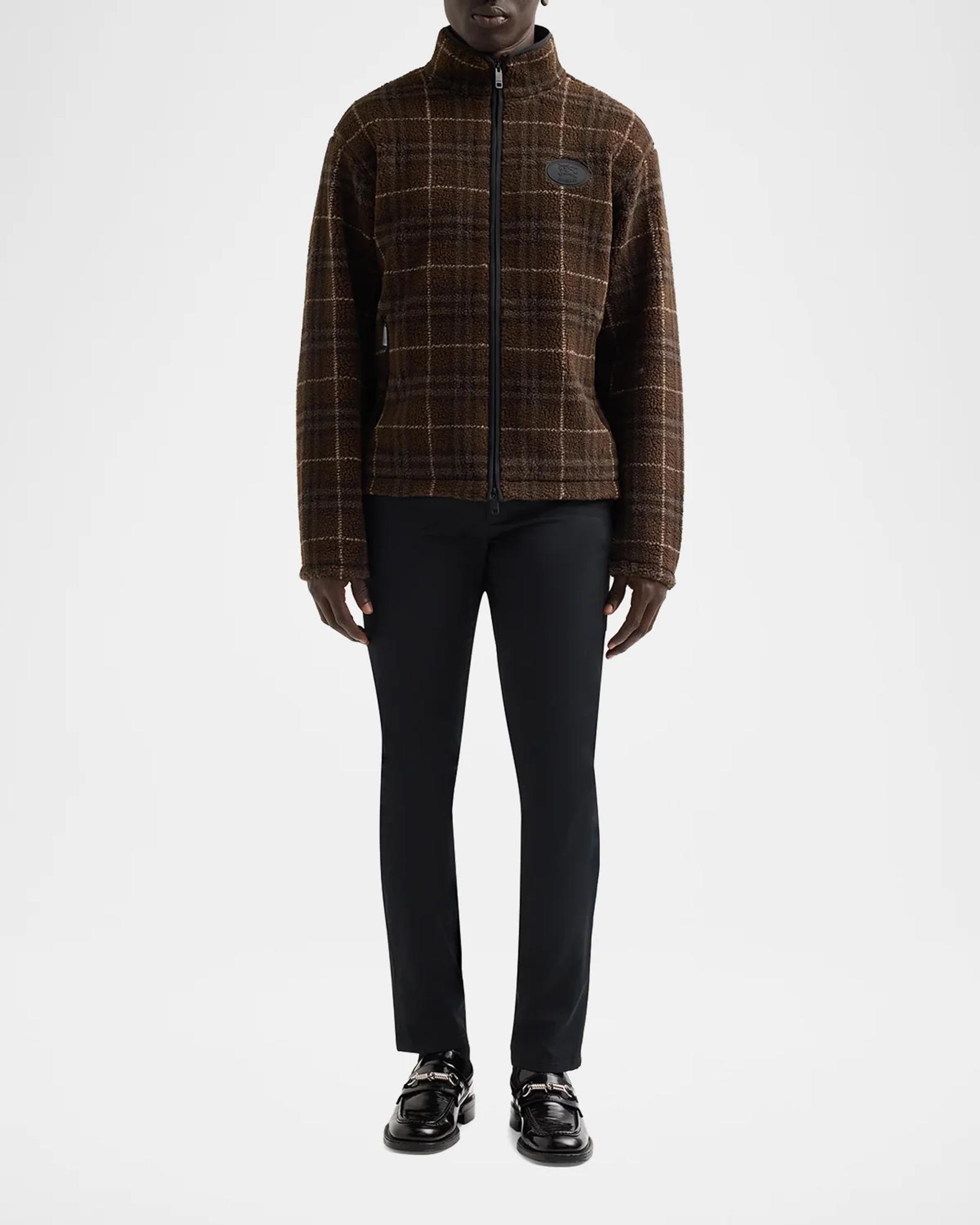 Burberry Fairfax Check Funnel Neck Jacket | Neiman Marcus