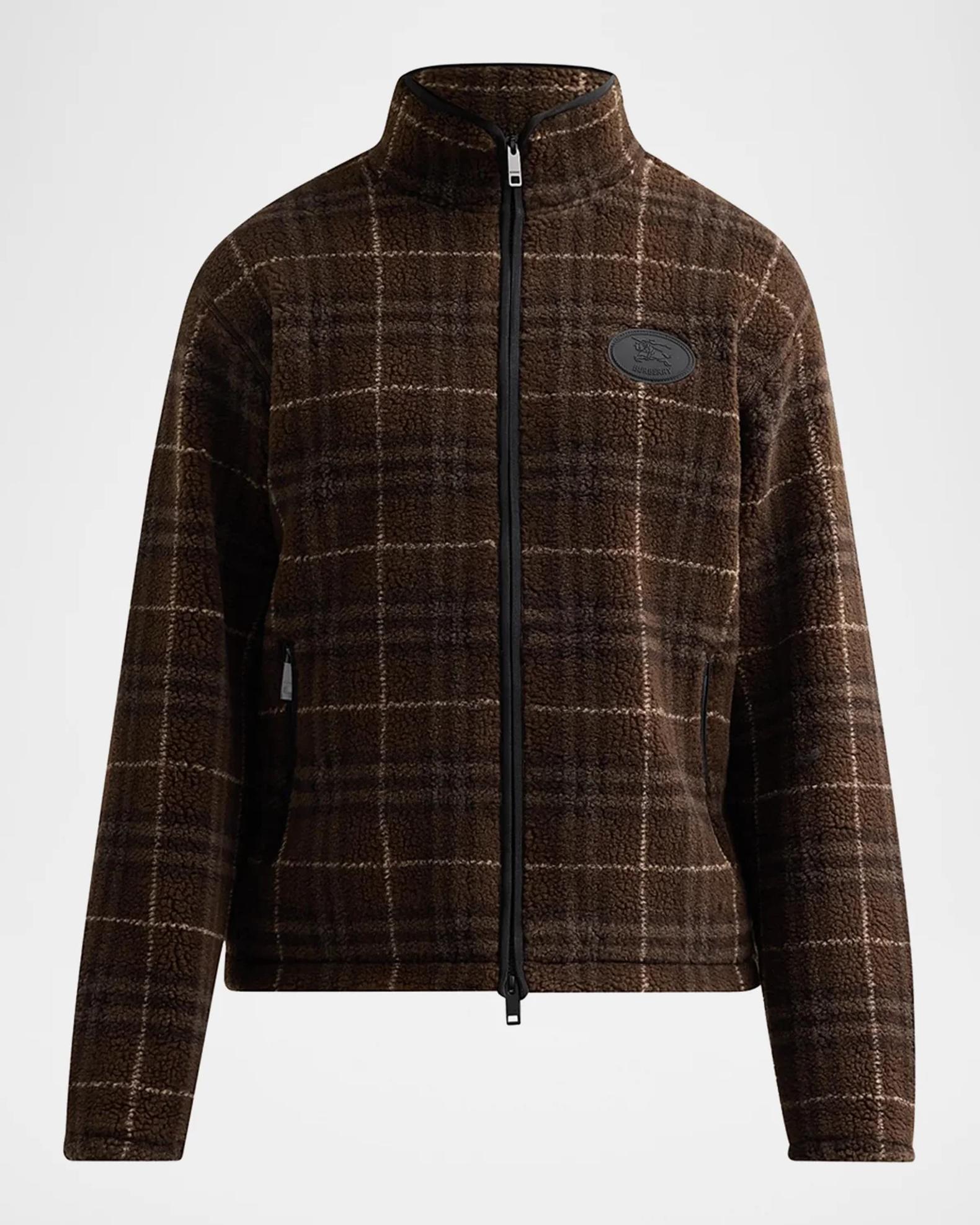 Burberry Fairfax Check Funnel Neck Jacket | Neiman Marcus