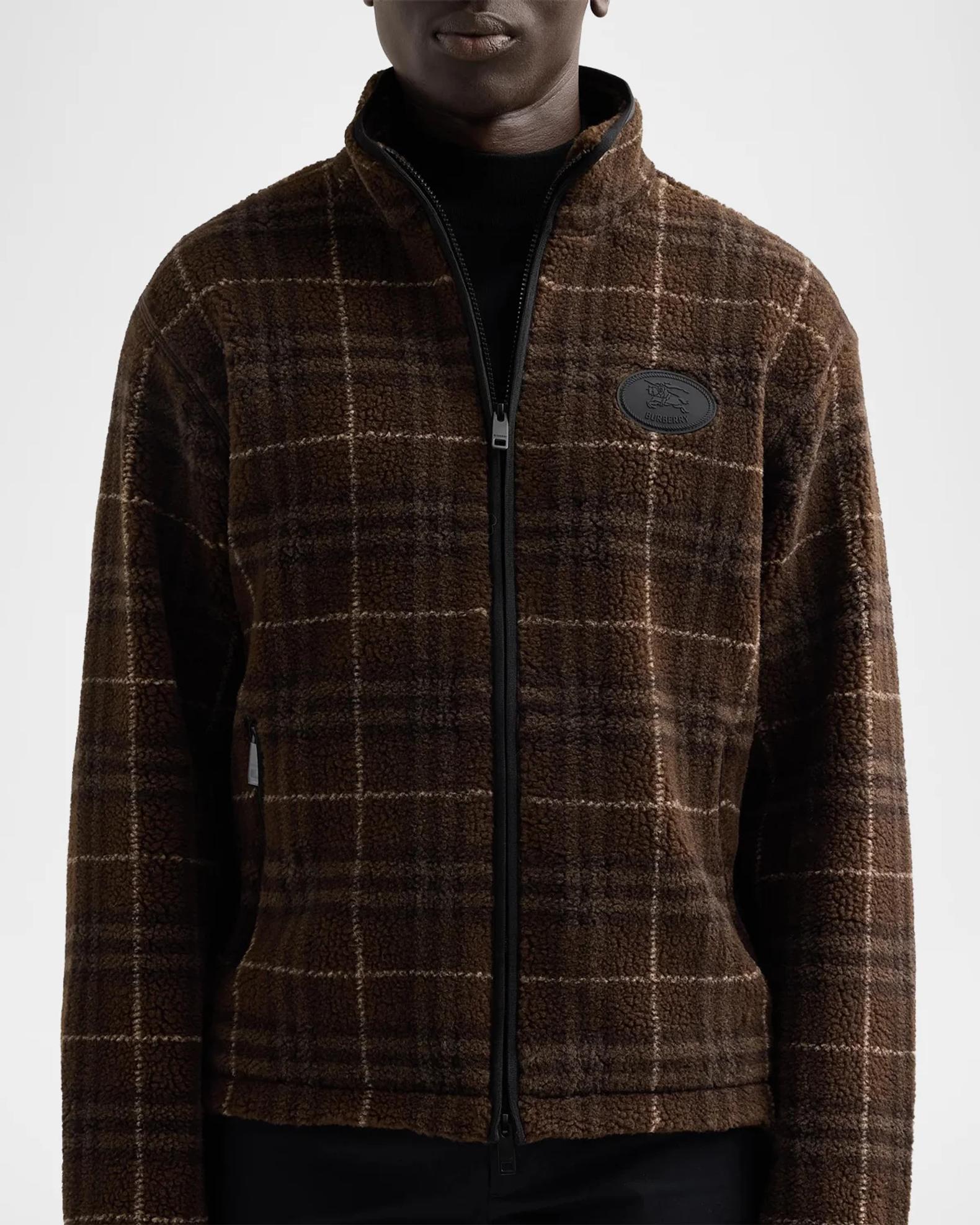 Burberry Fairfax Check Funnel Neck Jacket | Neiman Marcus