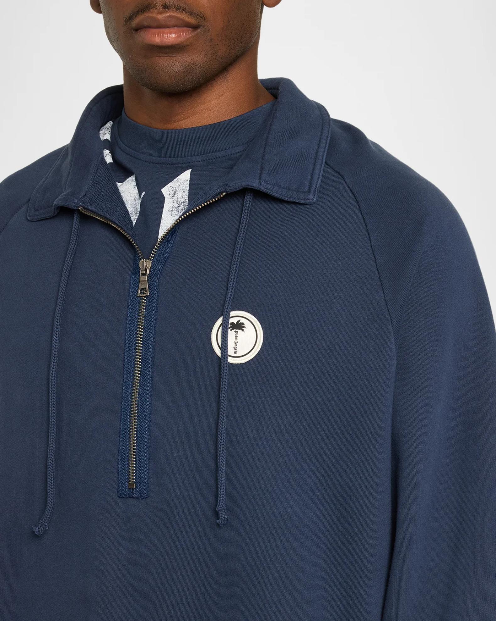 Palm Angels Men's Cotton Half-Zip Sweatshirt | Neiman Marcus