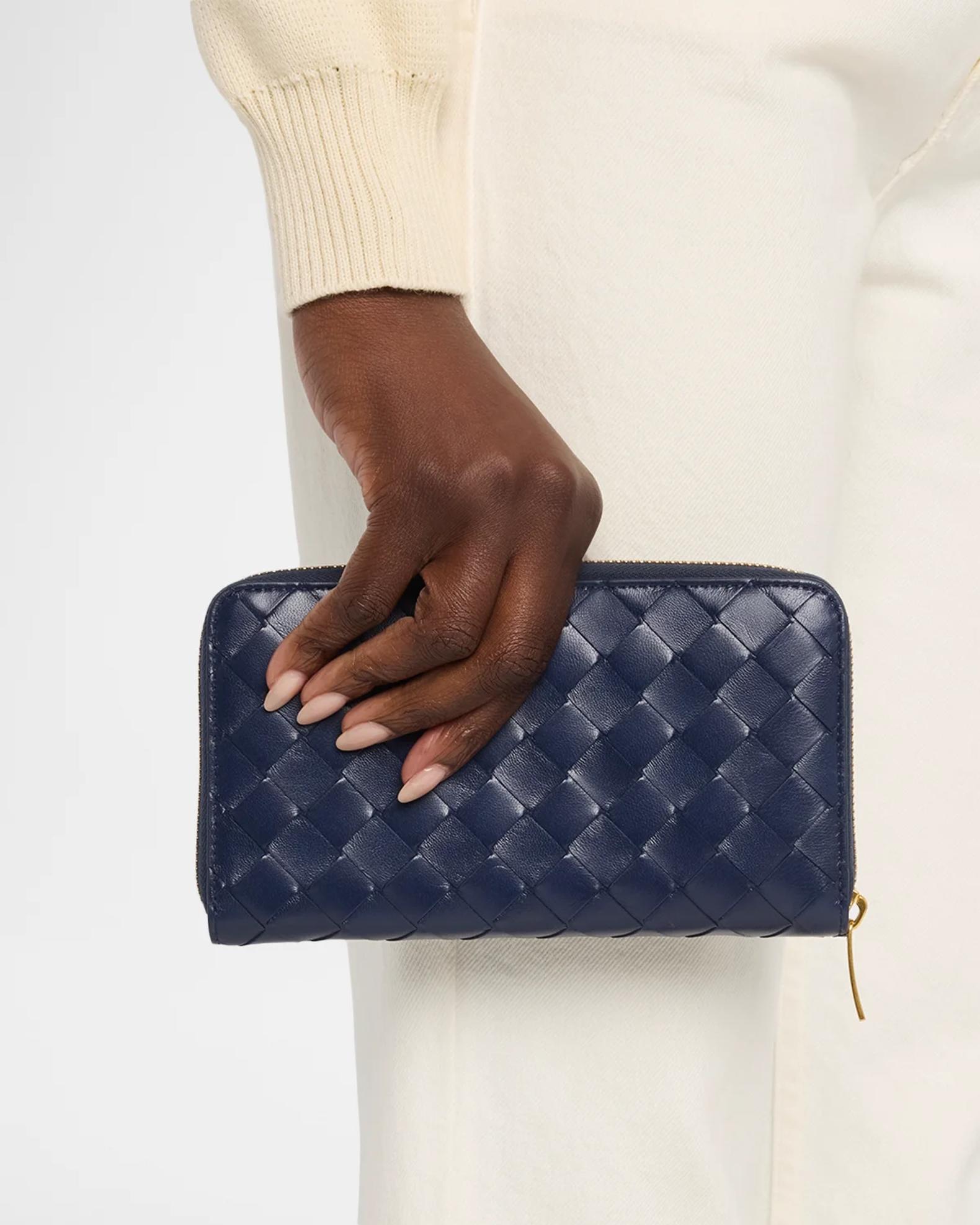 Bottega Veneta Large Zip-Around Leather Wallet | Neiman Marcus