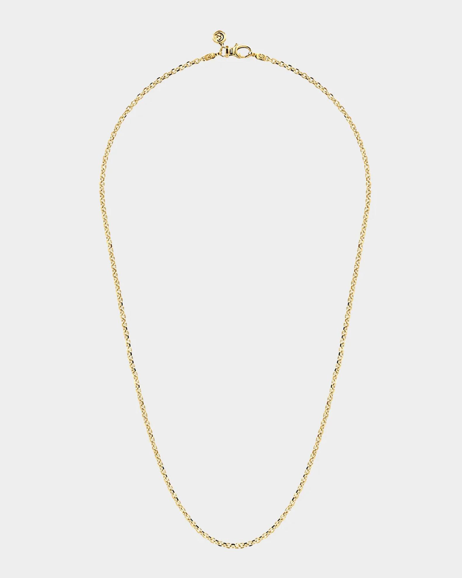 Gabriel & Co Men's 14K Yellow Gold Hollow Link Chain Necklace, 2.85mm ...