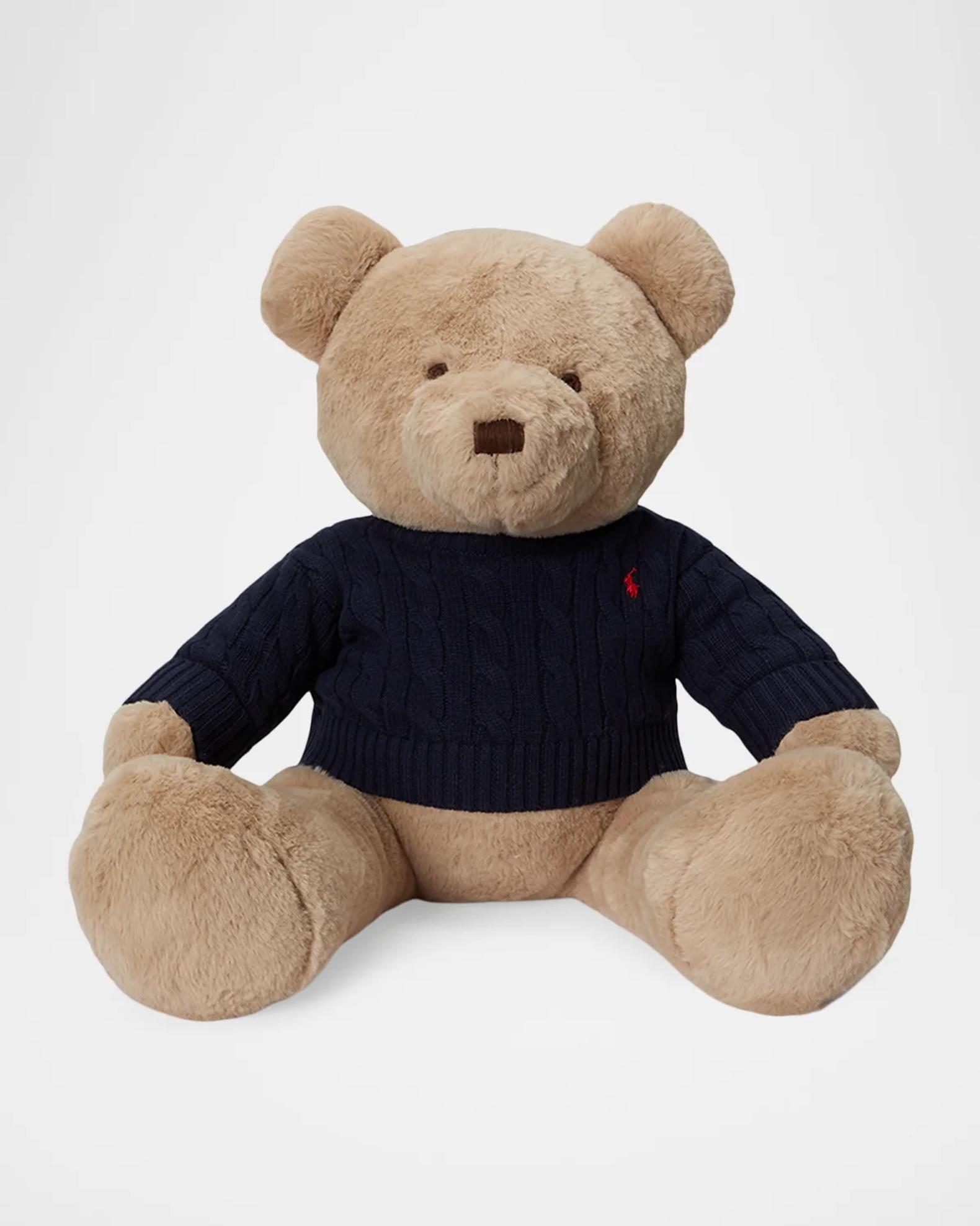 Ralph Lauren Large Cable-Sweater Polo Bear | Neiman Marcus