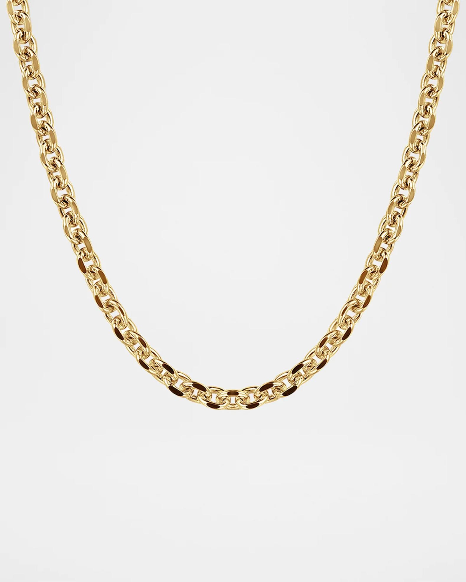 Gabriel & Co Men's Classic Link Chain Necklace in 14K Yellow Gold, 2 ...