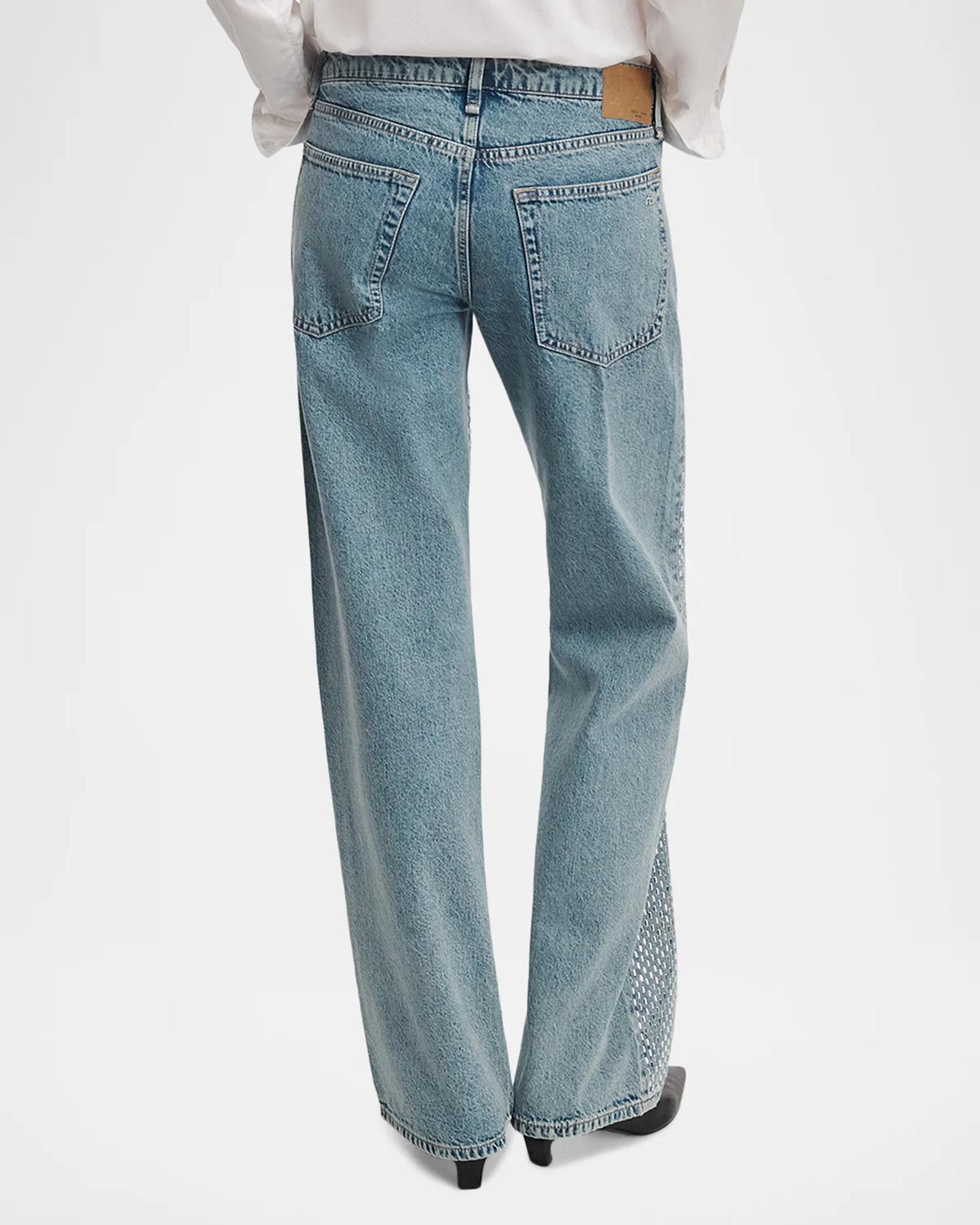 rag & bone Cam Embellished Low-Rise Straight-Leg Jeans | Neiman Marcus