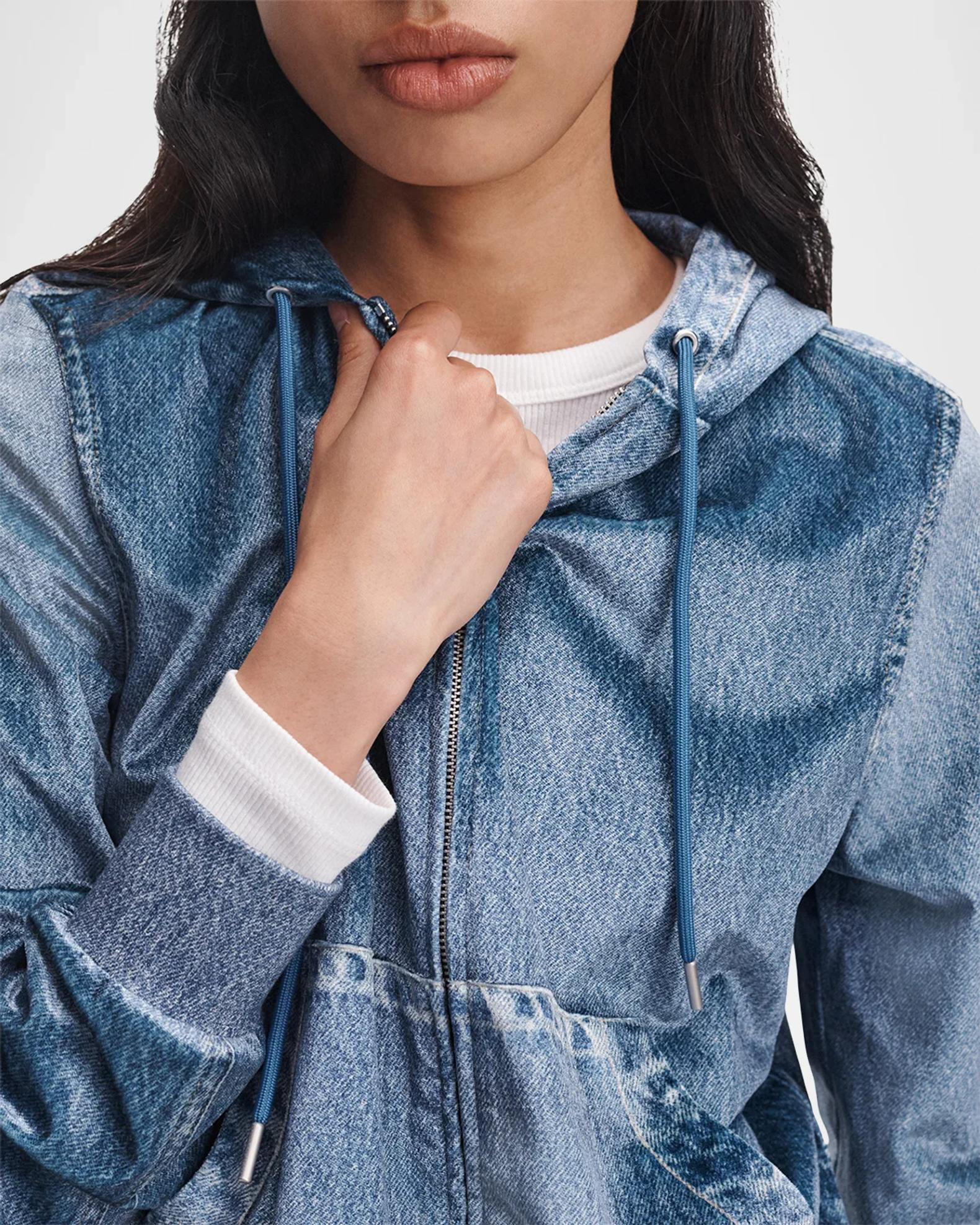 rag & bone Miramar Denim Zip-Up Hoodie | Neiman Marcus