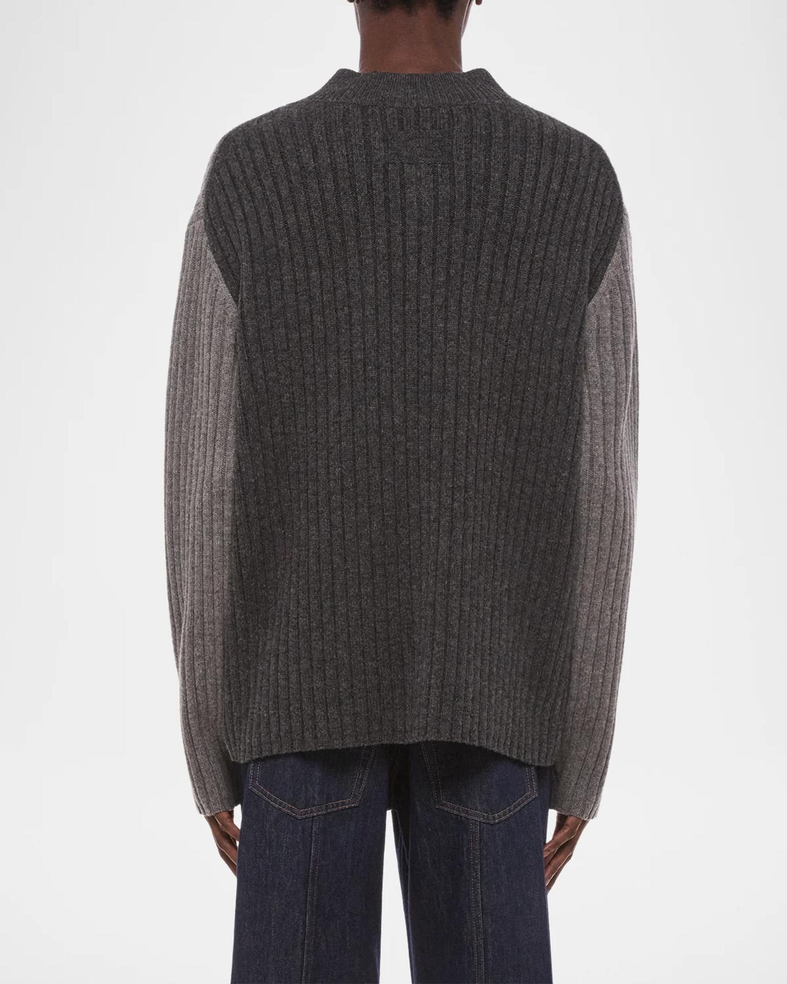 Helmut Lang Men's Contrast V-Neck Wool Sweater | Neiman Marcus