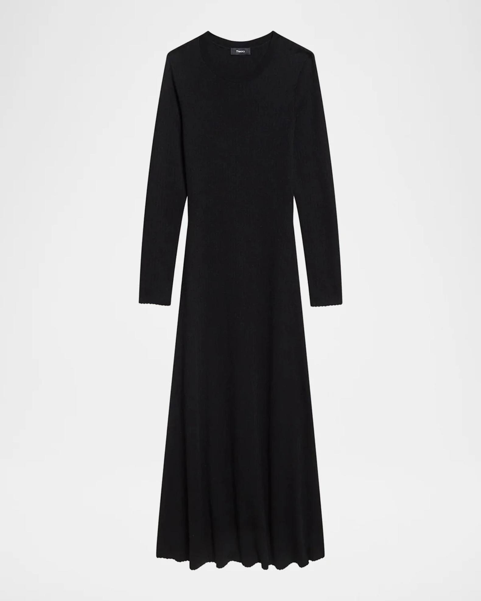 theory sculpted knit dress Merino Wool Crewneck Midi Knit midi dress