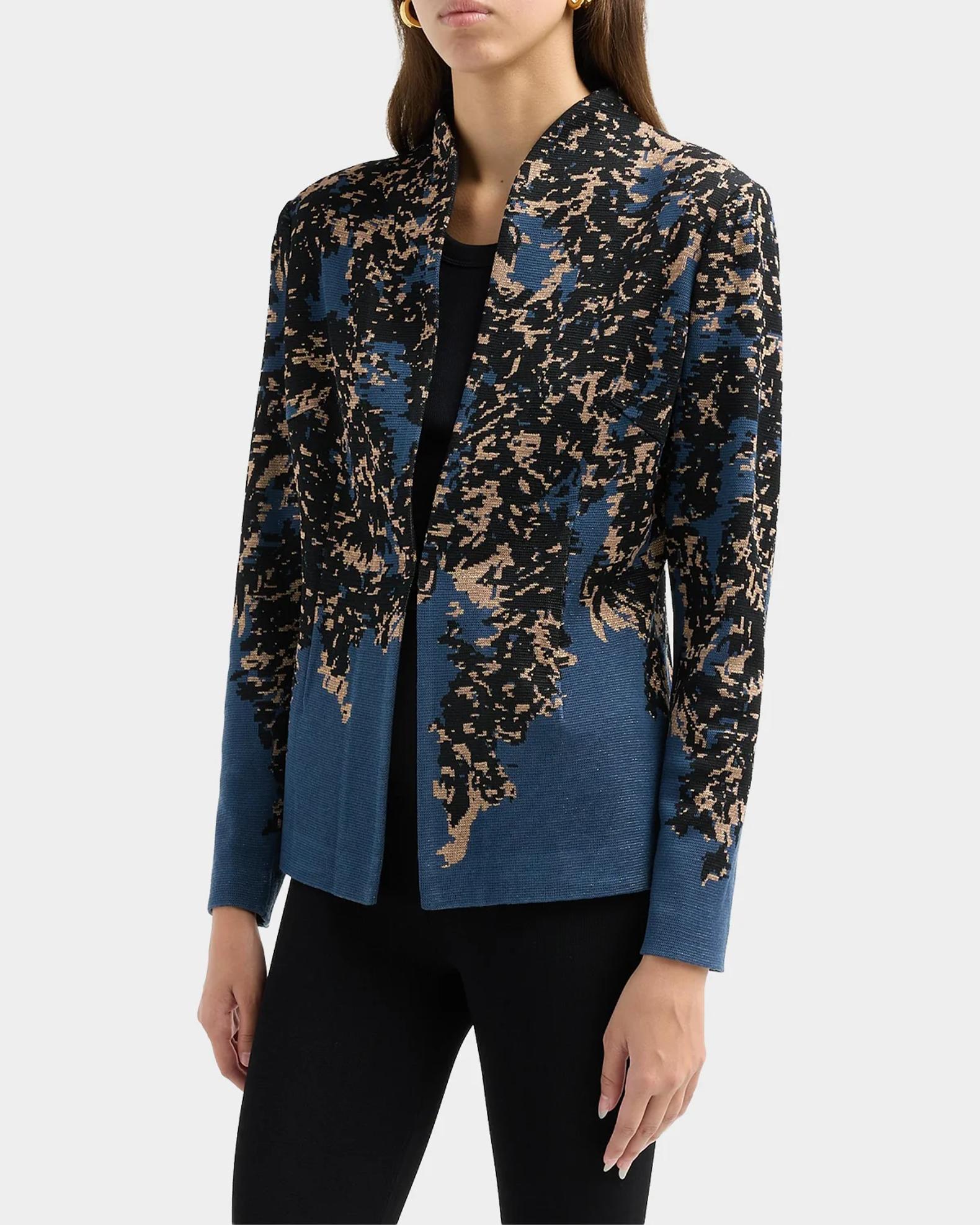 Misook Abstract-Knit Open-Front Jacket | Neiman Marcus