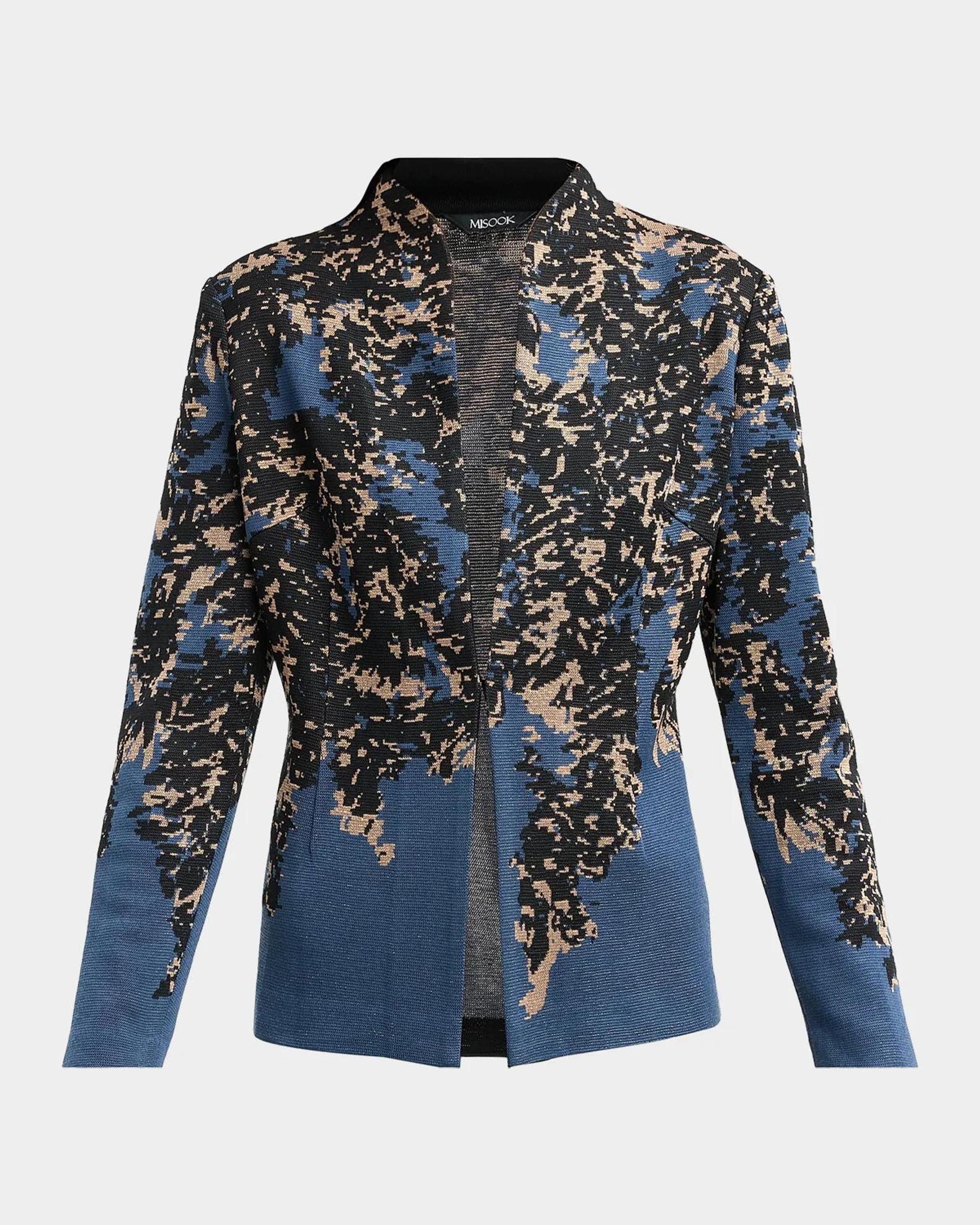 Misook Abstract-Knit Open-Front Jacket | Neiman Marcus