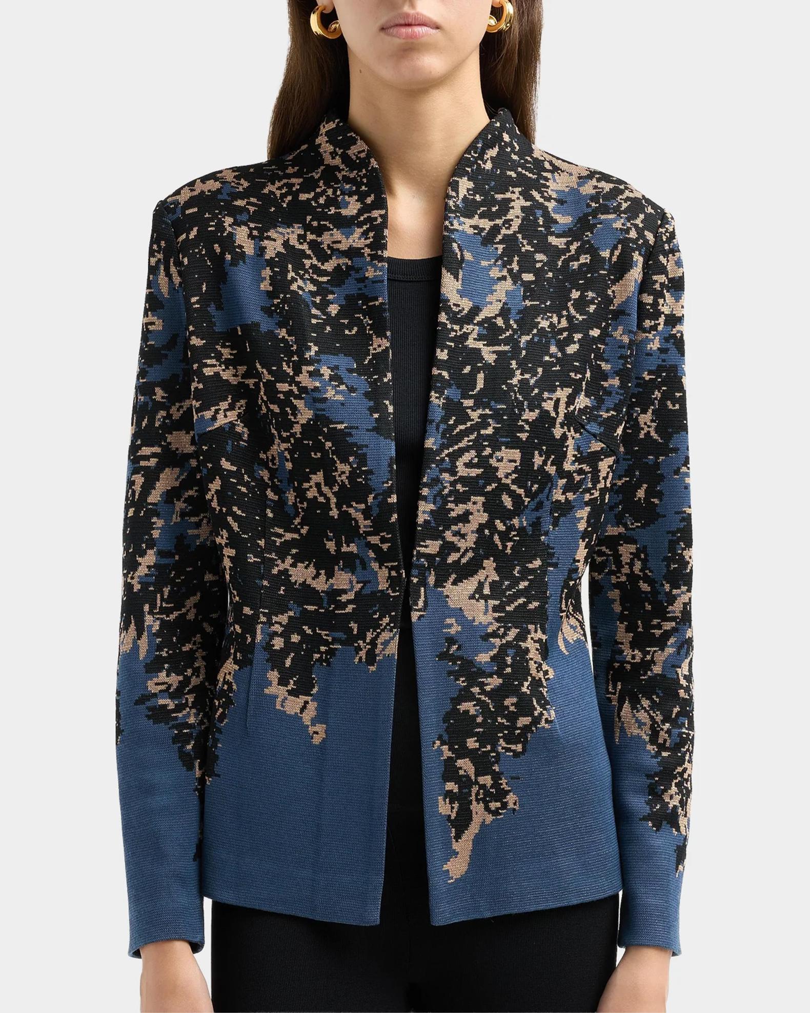 Misook Abstract-Knit Open-Front Jacket | Neiman Marcus