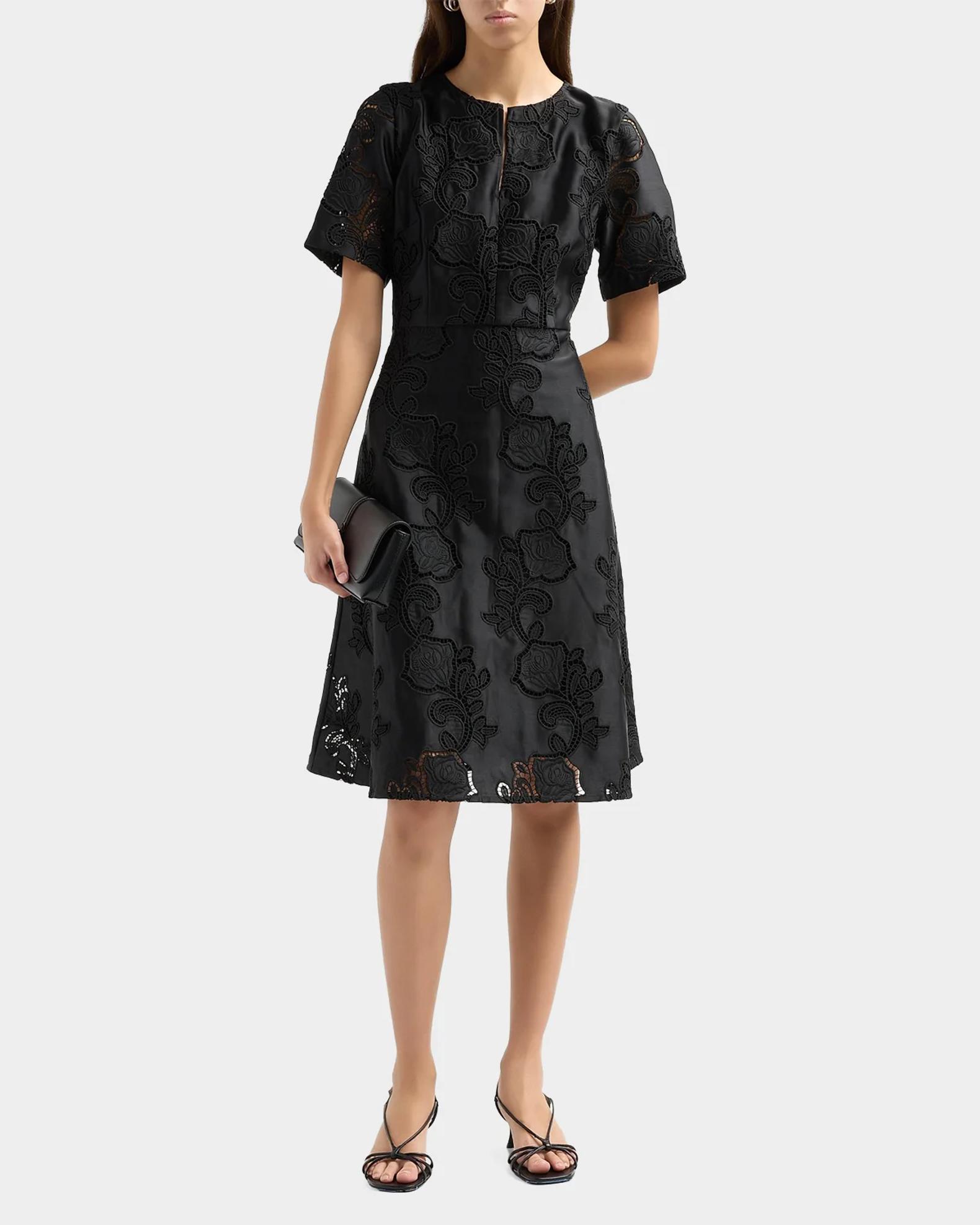 embroidered knee length dress Misook Floral-Embroidered Knee-Length SELF PORTRAIT