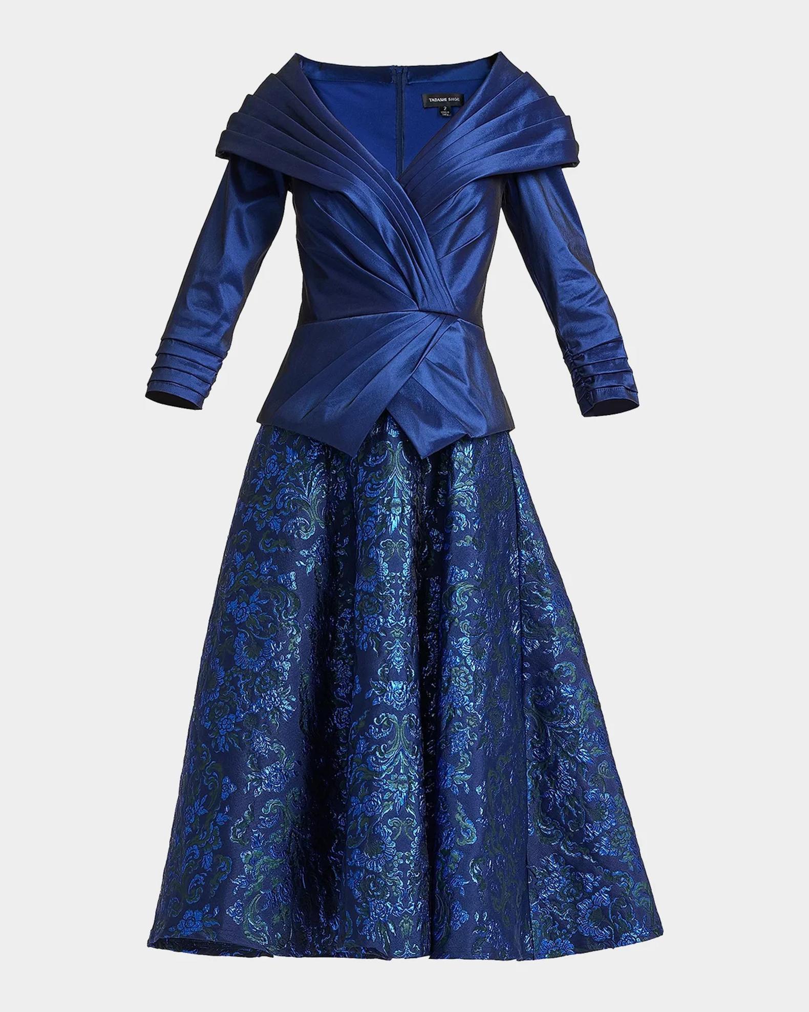 Tadashi Shoji Renwick Portrait Jacquard Cocktail Dress | Neiman Marcus