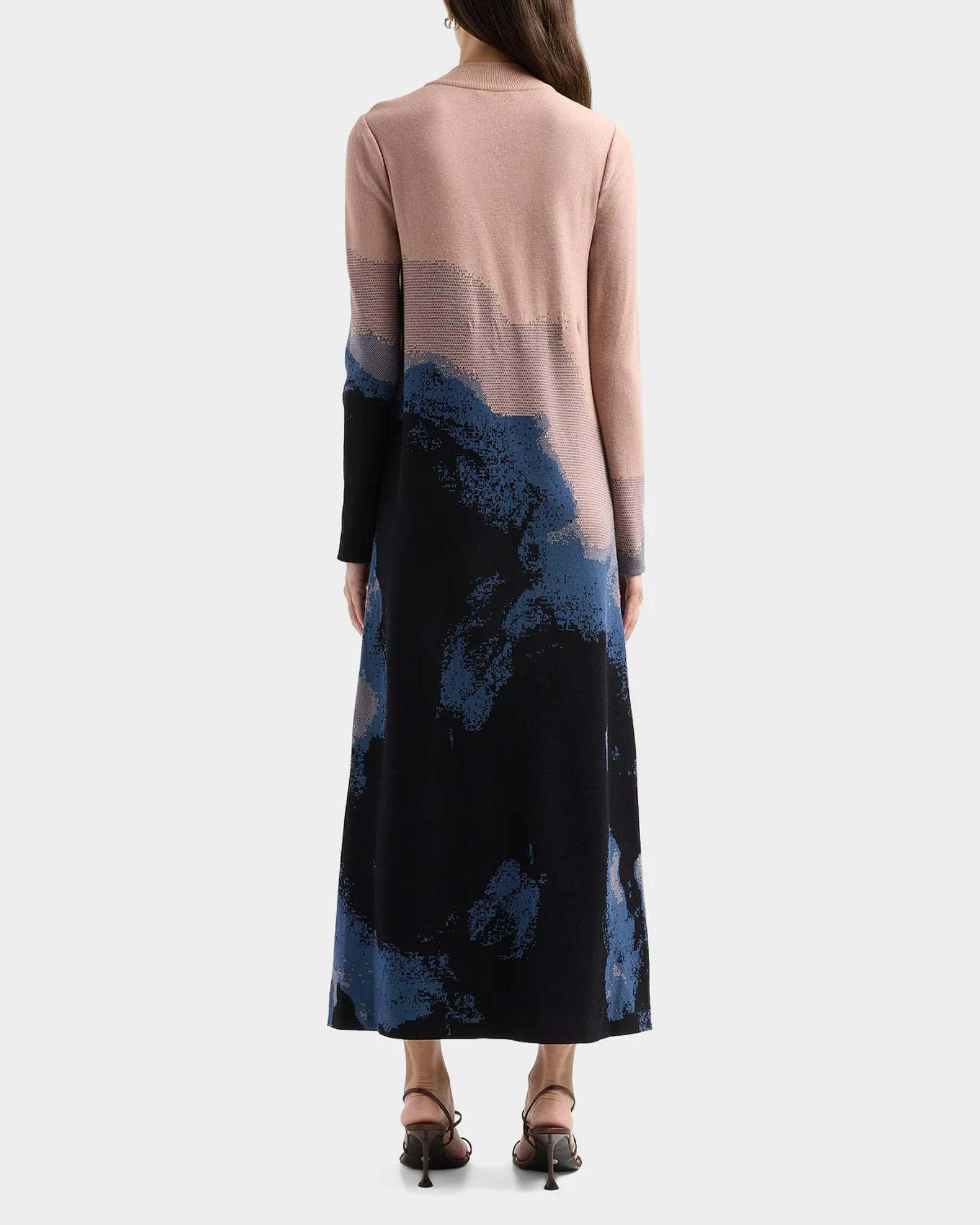 Misook Abstract Long-Sleeve A-Line Maxi Dress | Neiman Marcus