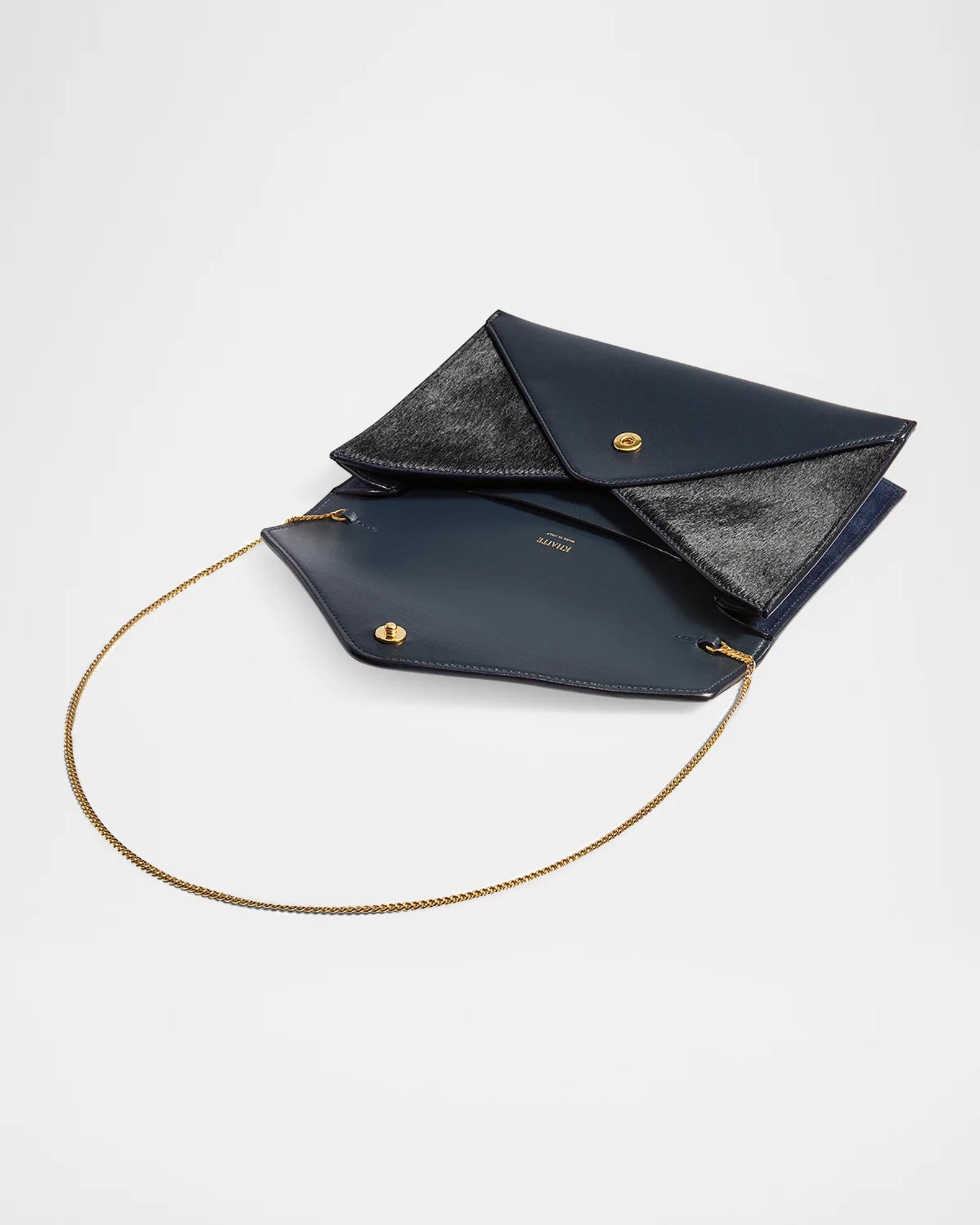 Khaite Grace Suede & Leather Envelope Clutch Bag | Neiman Marcus