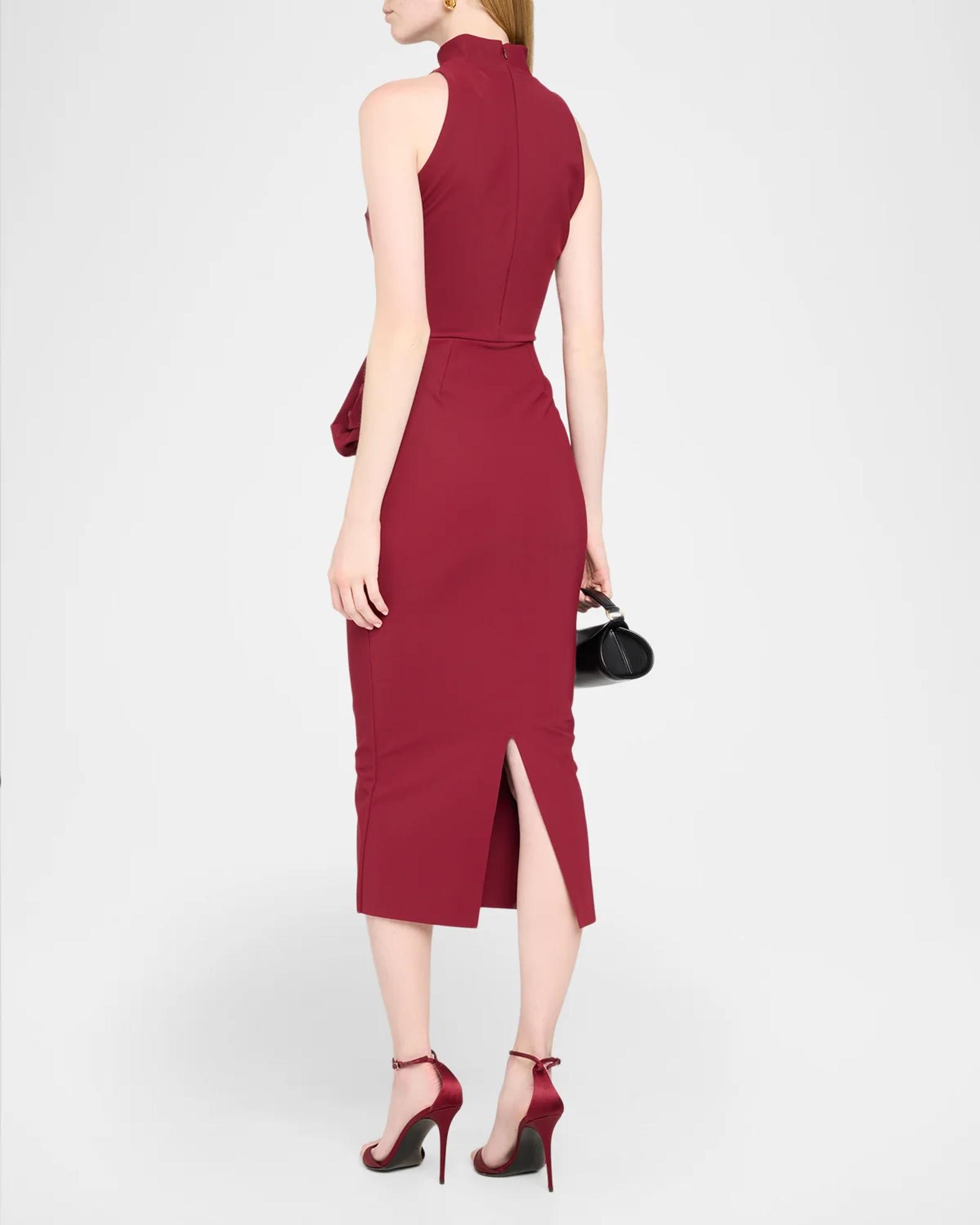 Chiara Boni La Petite Robe Morpheus Ruffle Mock-Neck Midi Dress ...