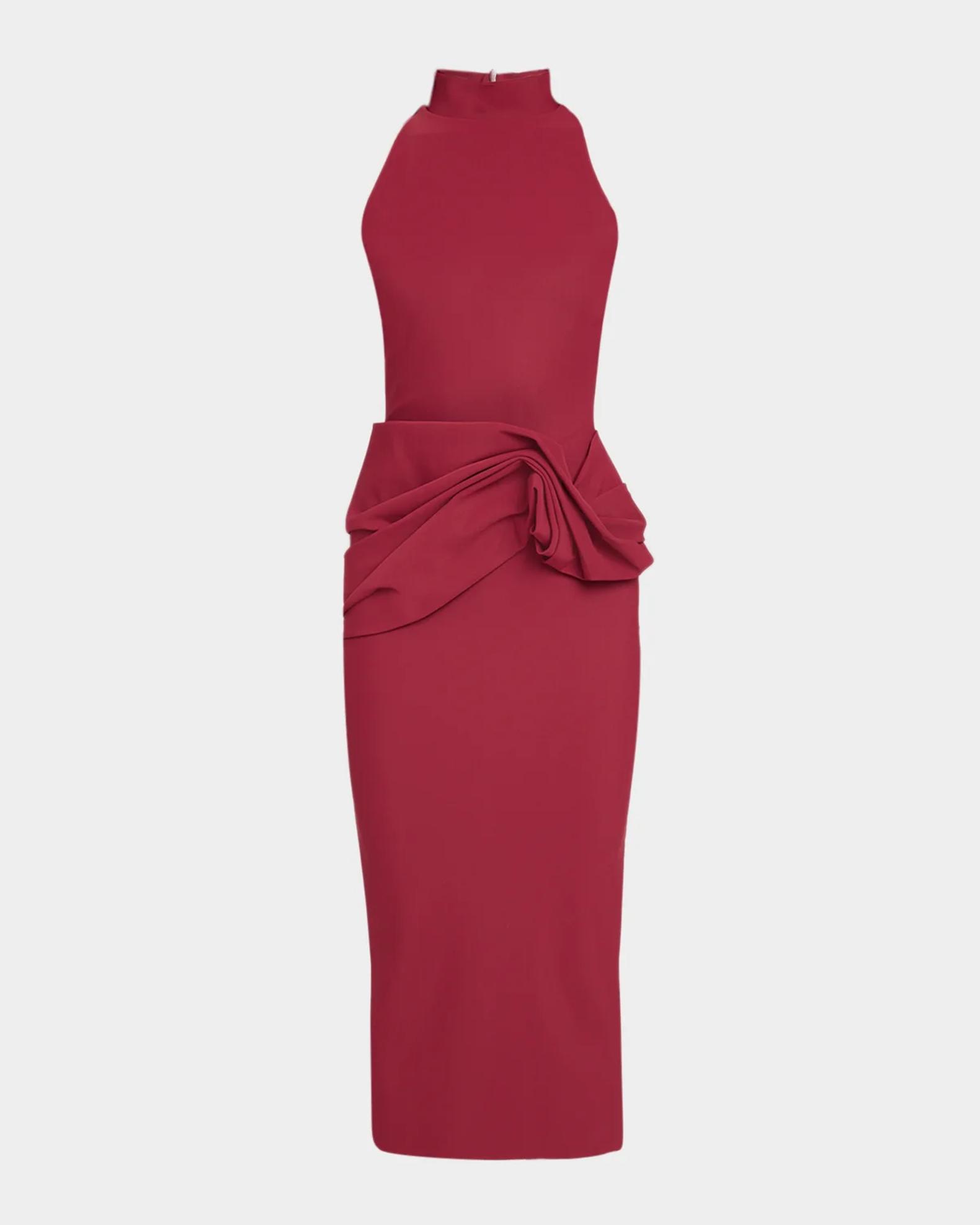 Chiara Boni La Petite Robe Morpheus Ruffle Mock-Neck Midi Dress ...