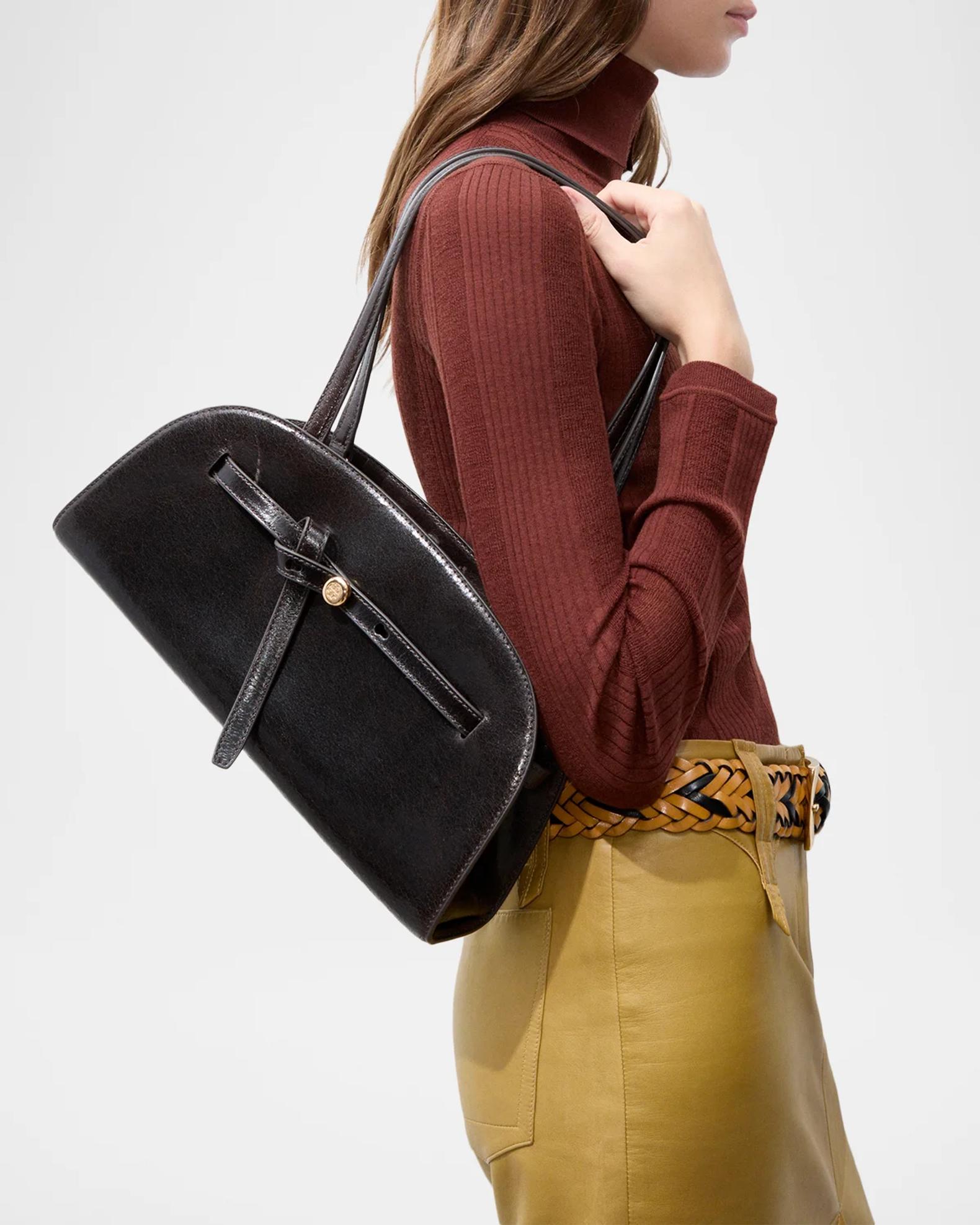 Tory Burch Romy Leather East West Bauletto Bag | Neiman Marcus