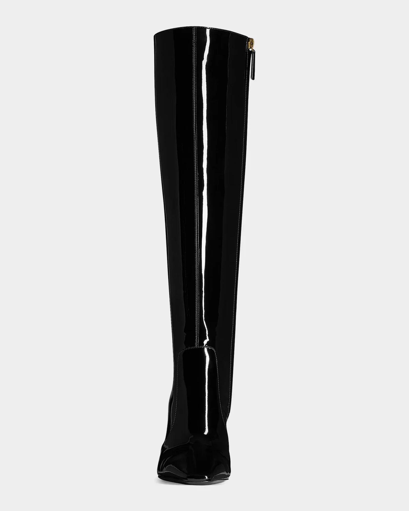Saint Laurent Francoise Patent Leather Knee-High Boots | Neiman Marcus