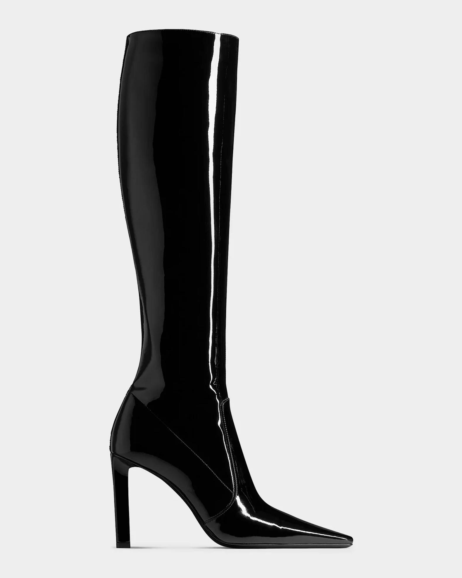 Saint Laurent Francoise Patent Leather Knee-High Boots | Neiman Marcus
