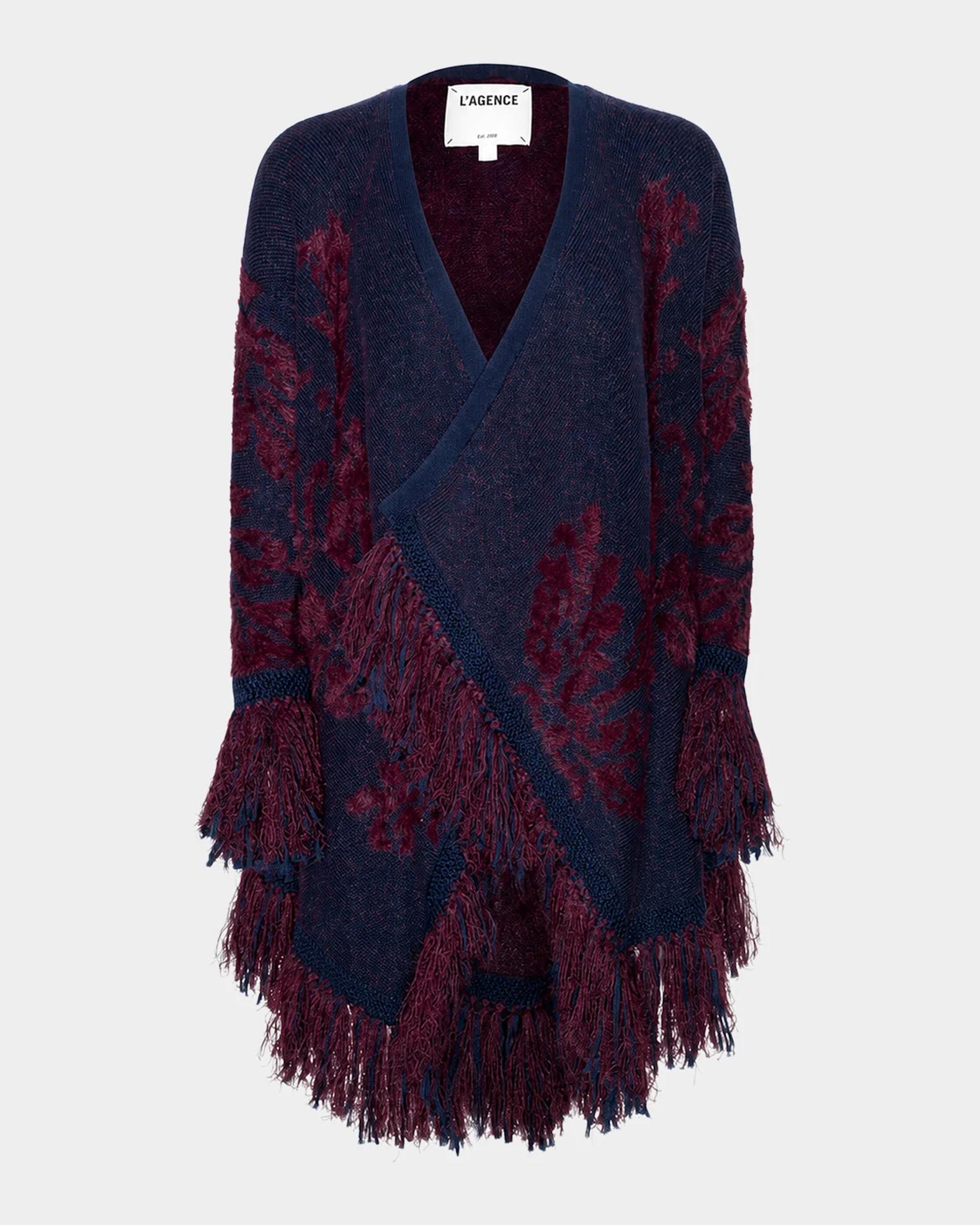 トップス CIVARIZE fringe cardigan lgb kmrii midas L'AGENCE Naiad Jacquard Fringe-Trim Cardigan | Neiman Marcus