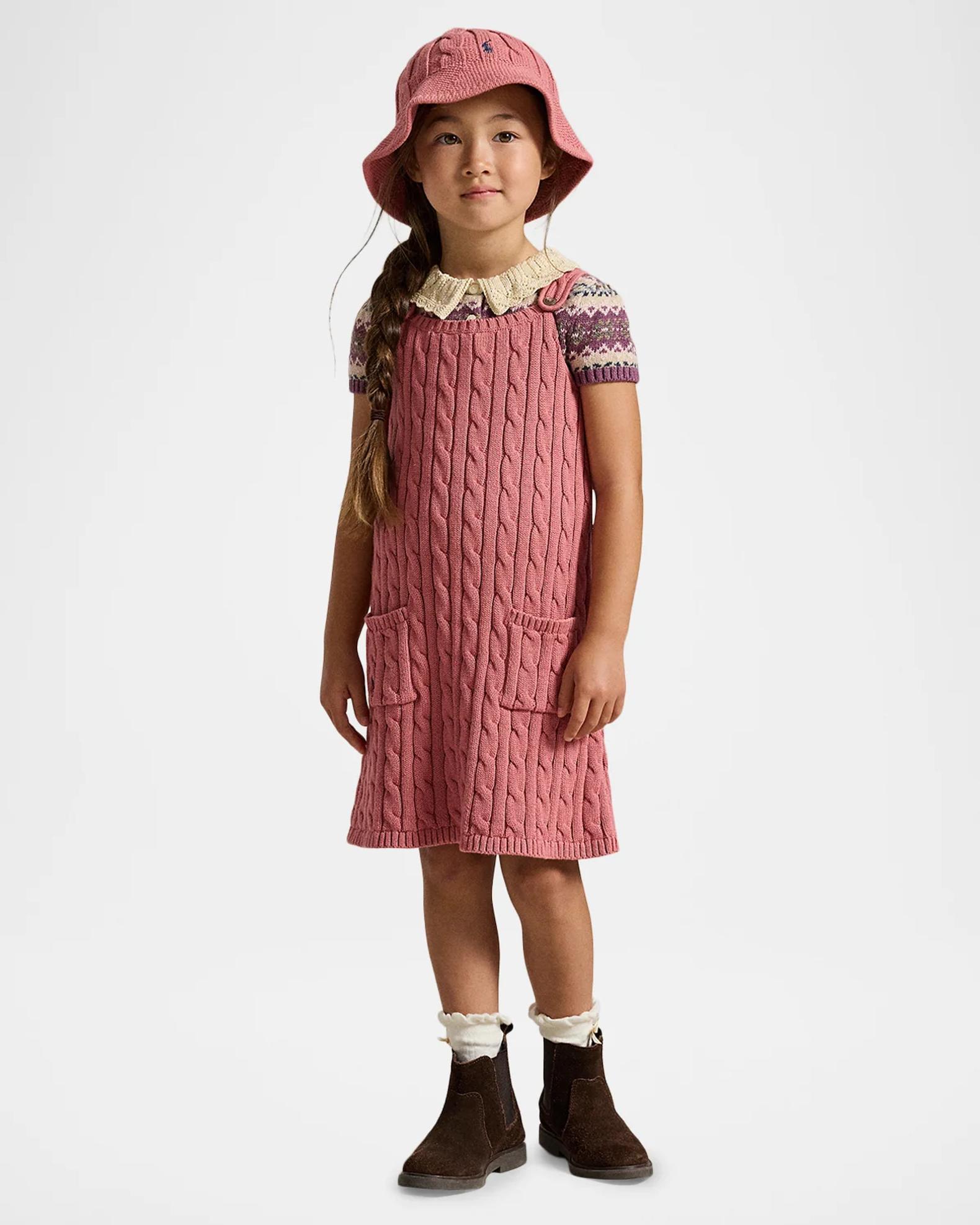 Girl's Cable-Knit Cotton Sweater Dress | Neiman Marcus