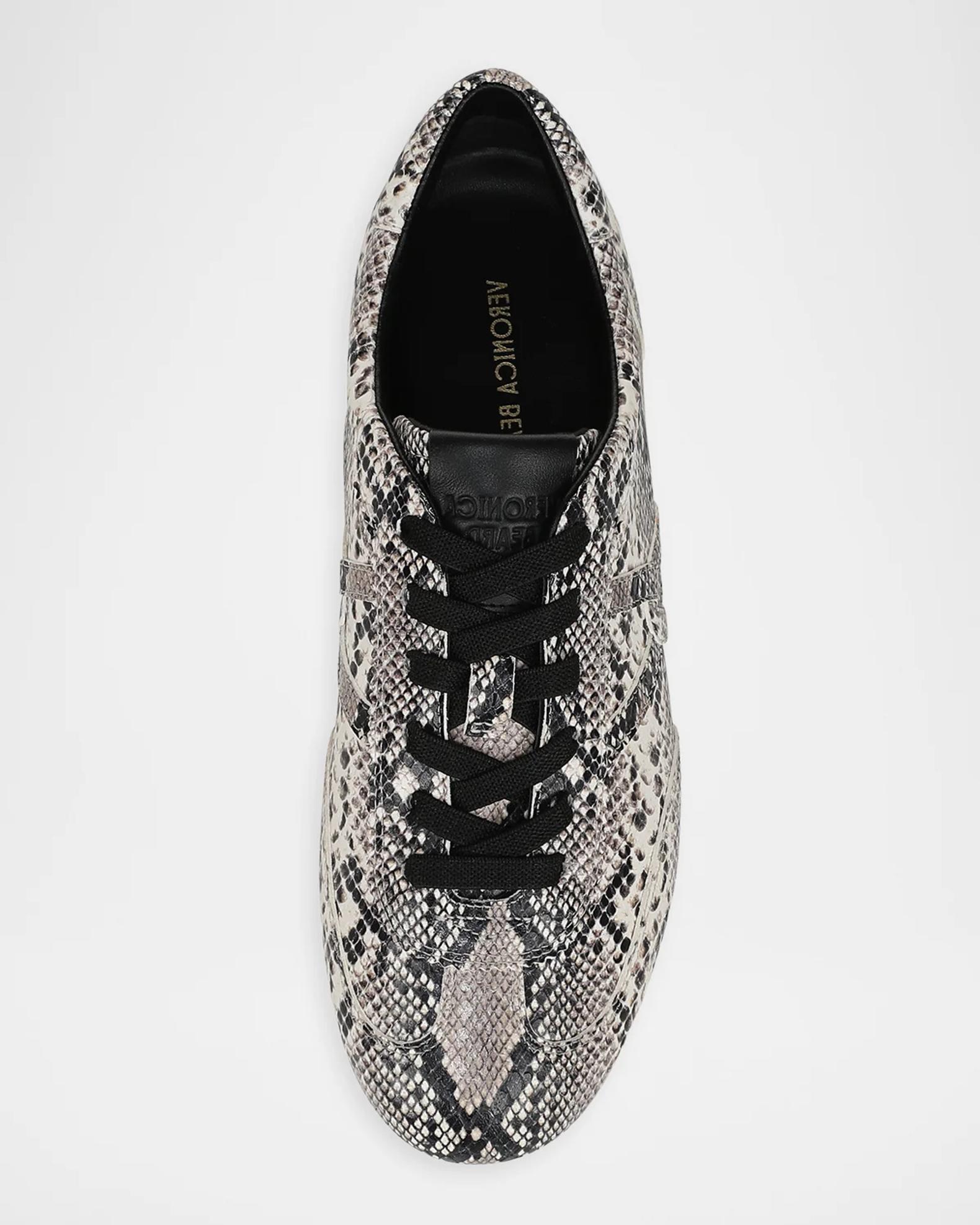 Veronica Beard Riviera Snakeskin-Embossed Leather Retro Sneakers