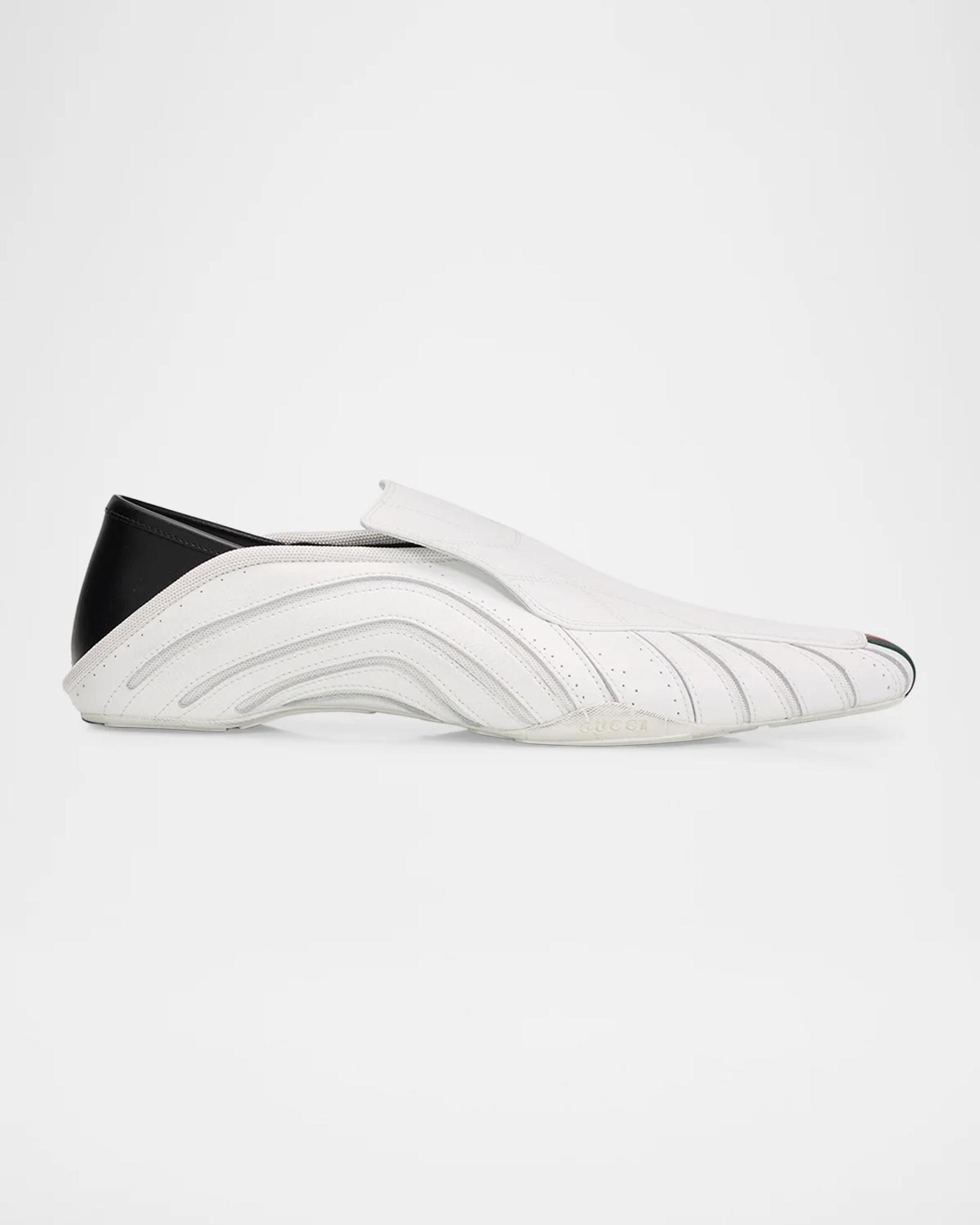 Gucci Men's Miami Leather Web Slip-On Sneakers | Neiman Marcus