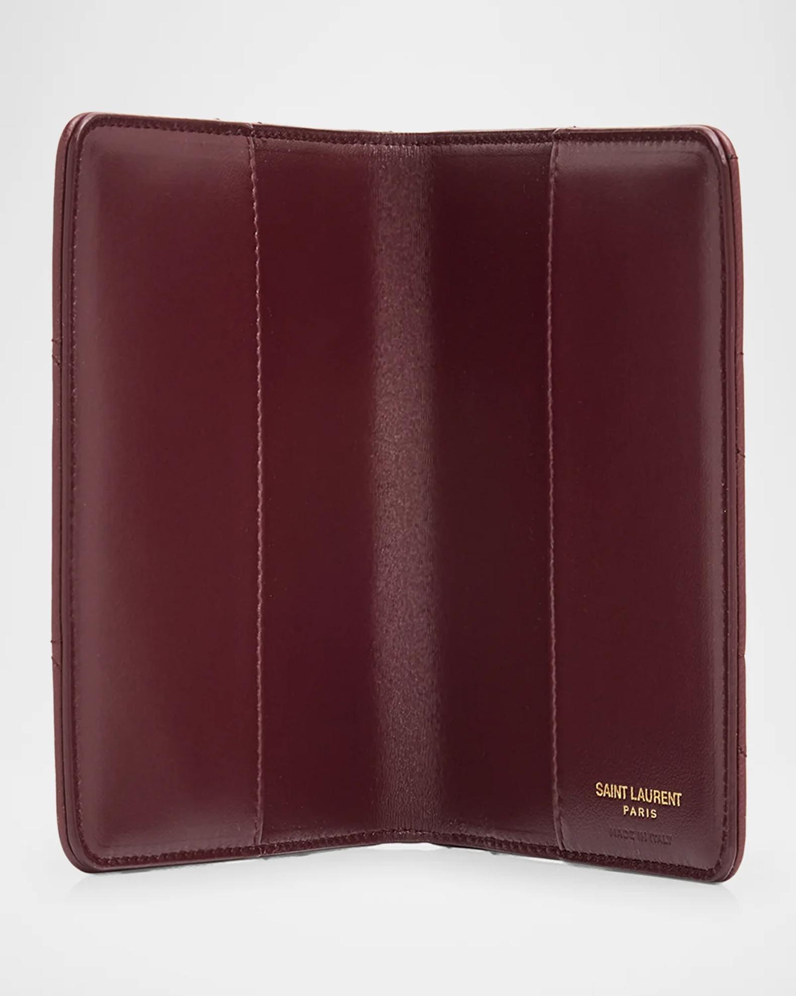 Saint Laurent Jamie Leather Passport Holder | Neiman Marcus