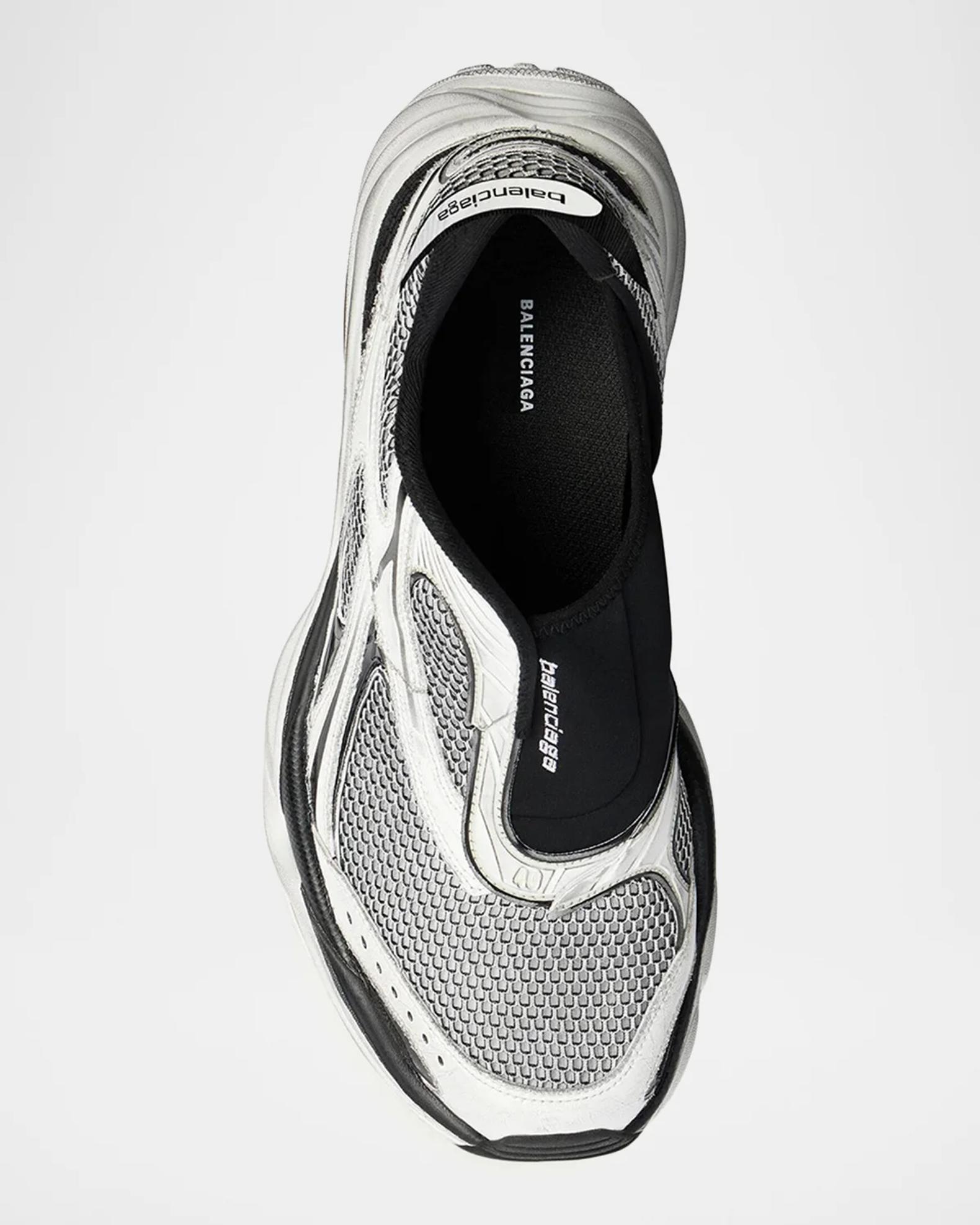 Balenciaga Men's D'Orsay Mesh Mismatched Slip-On Sneakers | Neiman Marcus