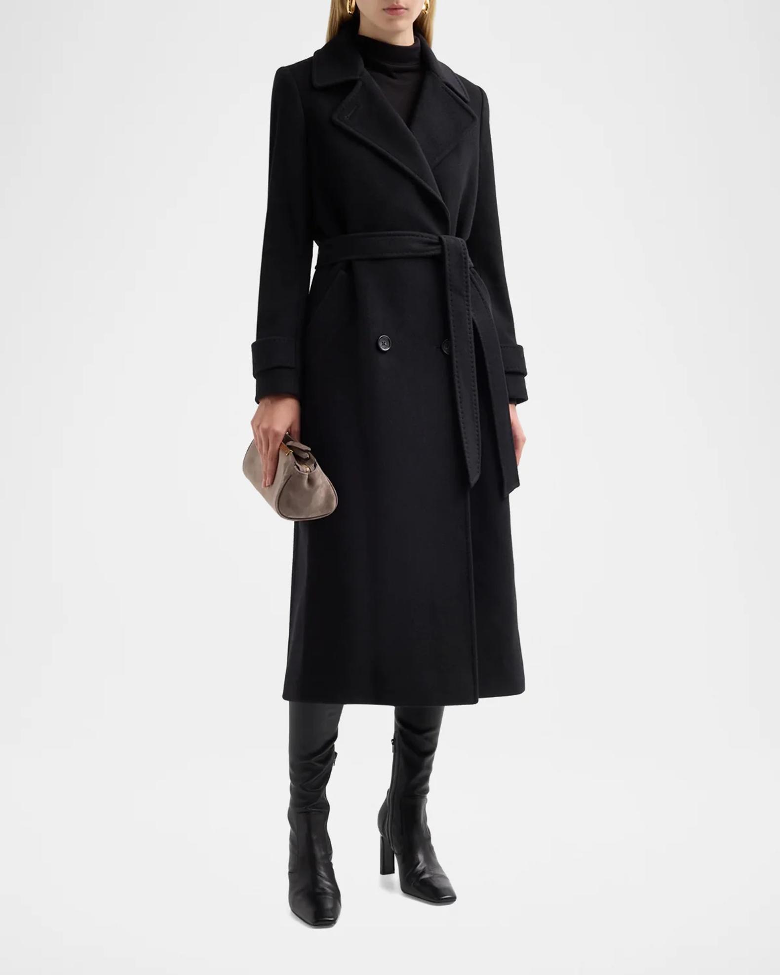 Cinzia Rocca Virgin Wool Double-Breasted Longline Coat | Neiman Marcus
