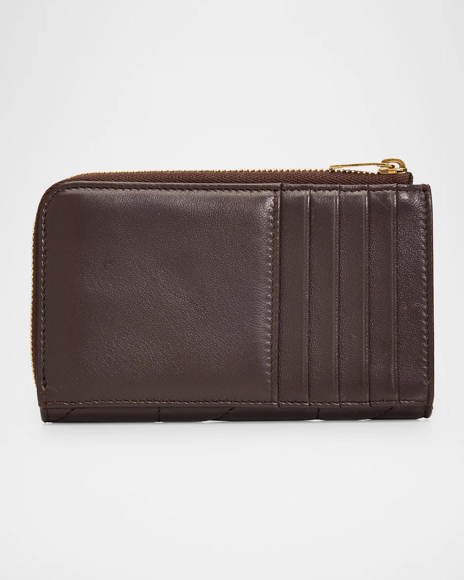 Saint Laurent Jamie Quilted Leather Card Case | Neiman Marcus