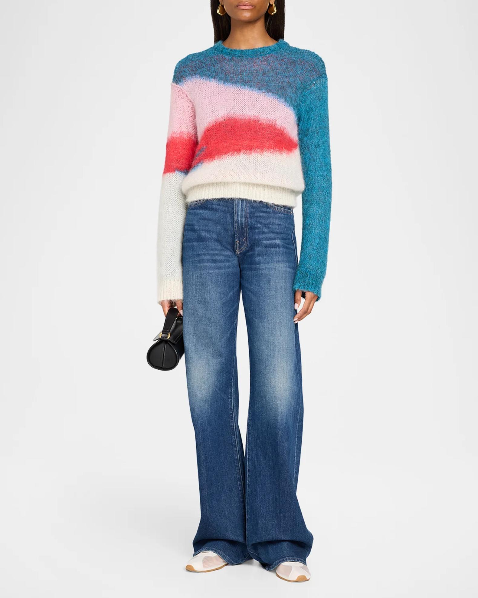 MOTHER The Moodswing Colorblocked Mohair-Blend Sweater | Neiman Marcus