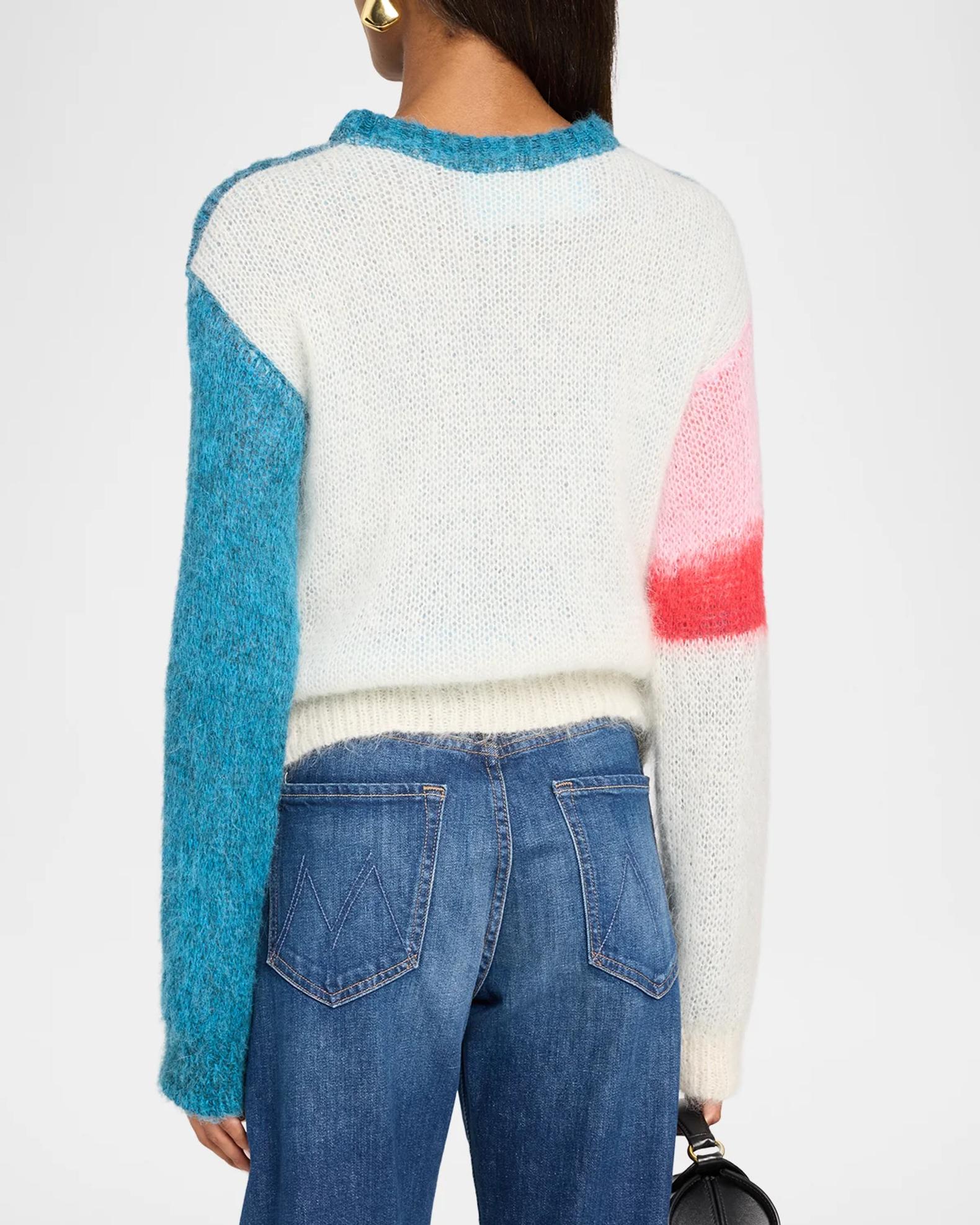 MOTHER The Moodswing Colorblocked Mohair-Blend Sweater | Neiman Marcus
