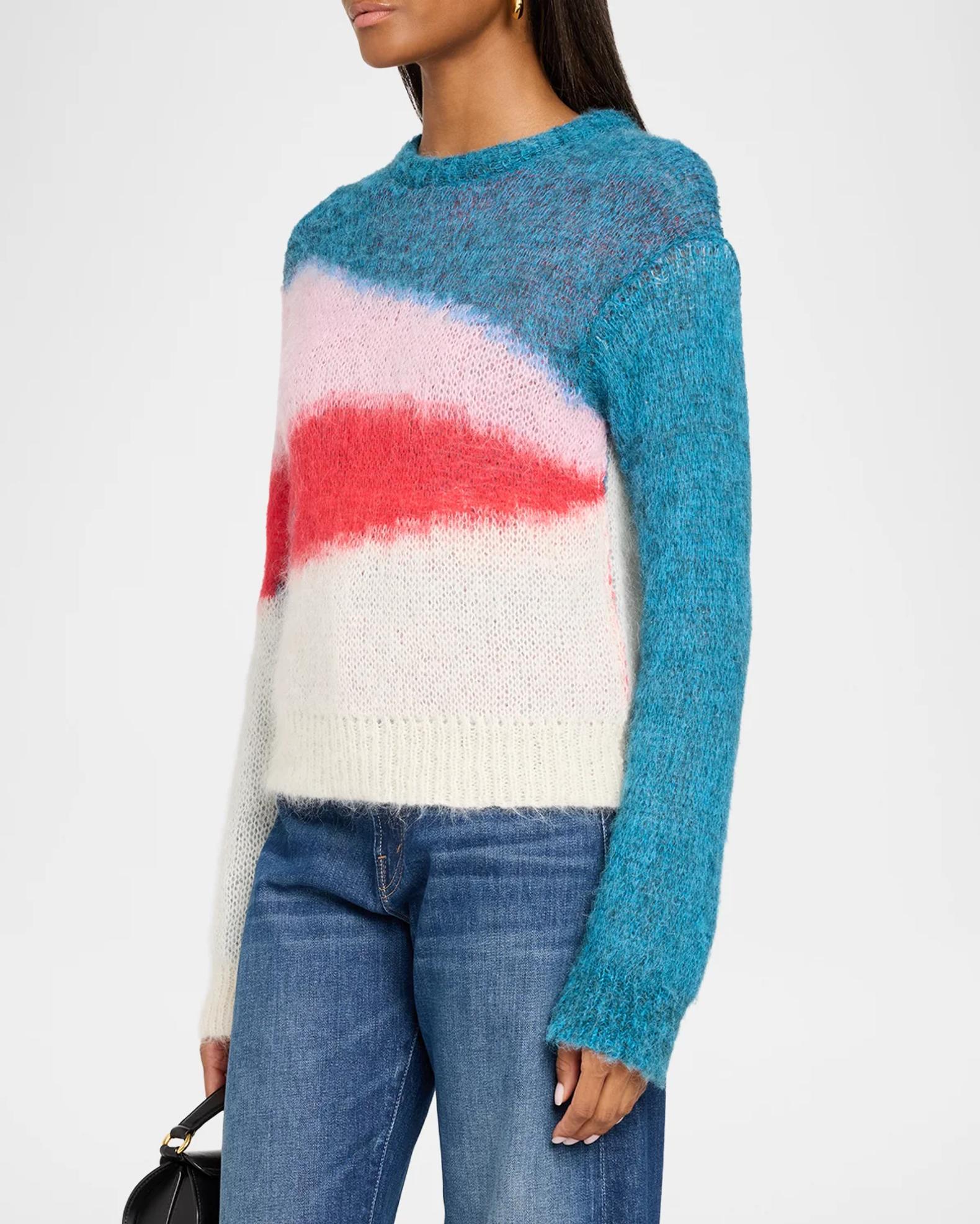 MOTHER The Moodswing Colorblocked Mohair-Blend Sweater | Neiman Marcus