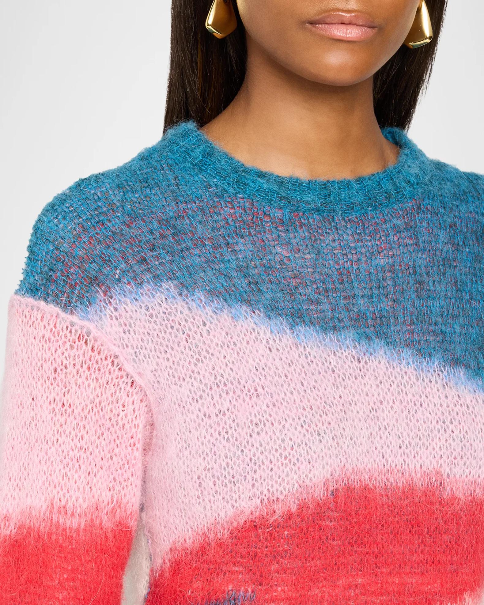 MOTHER The Moodswing Colorblocked Mohair-Blend Sweater | Neiman Marcus