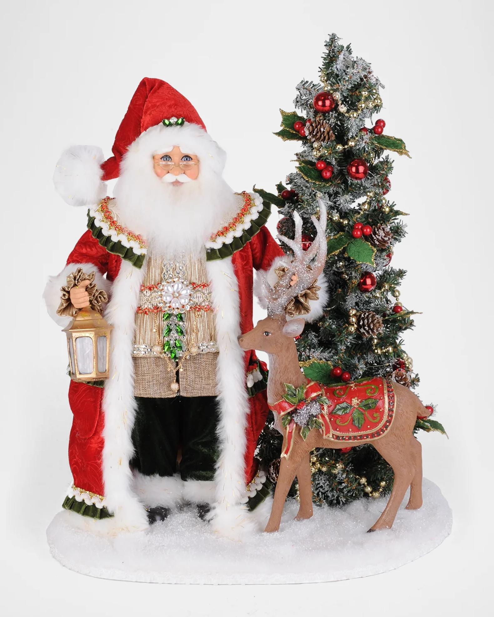 Karen Didion Lighted Woodland Eve of Christmas Santa | Neiman Marcus