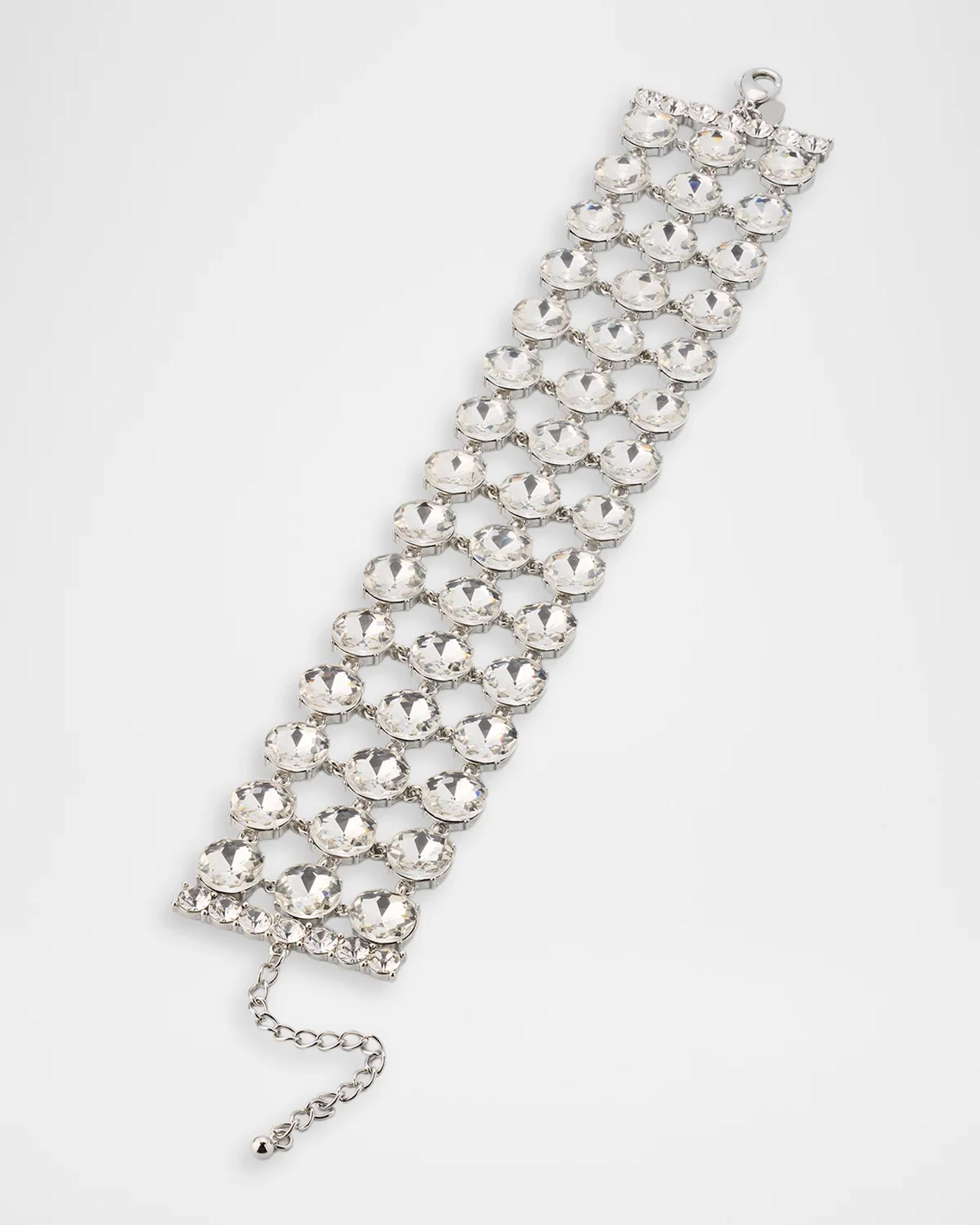 Kenneth Jay Lane Rhodium-Plated and Crystal Choker Necklace | Neiman Marcus
