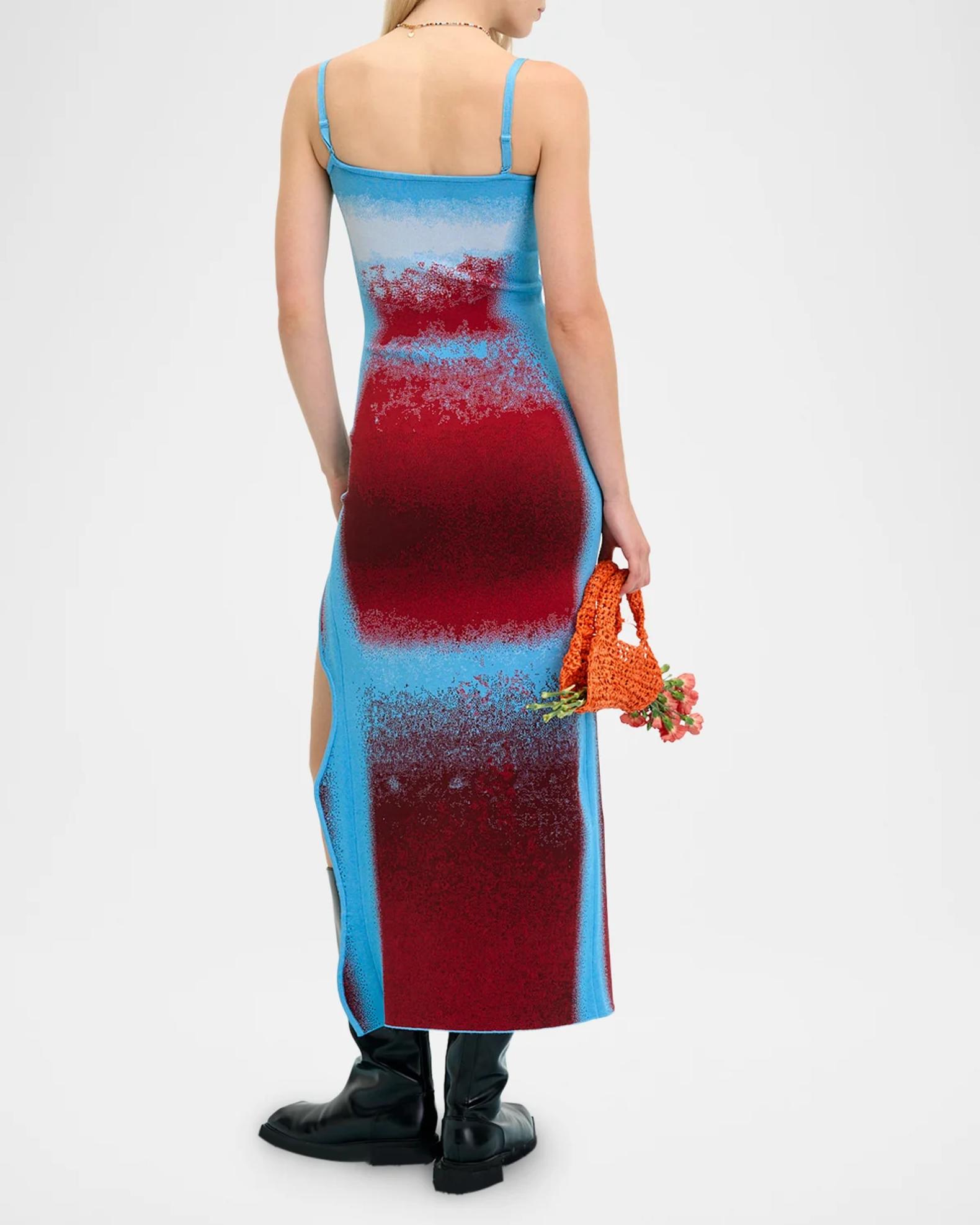 PH5 Iris Wavy Asymmetric Slit Maxi Dress