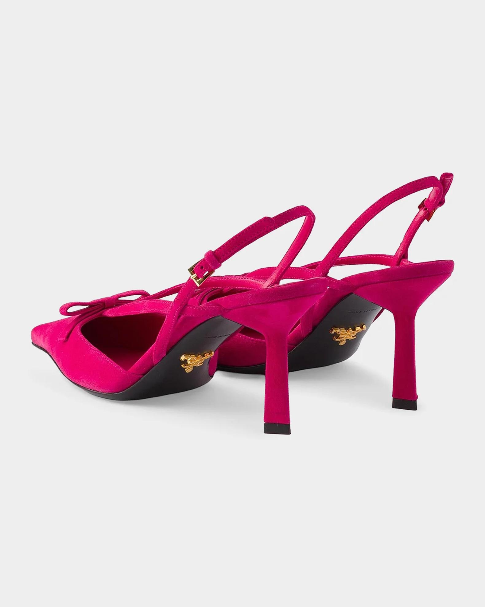 Prada 75MM Suede Slingback Pumps | Neiman Marcus