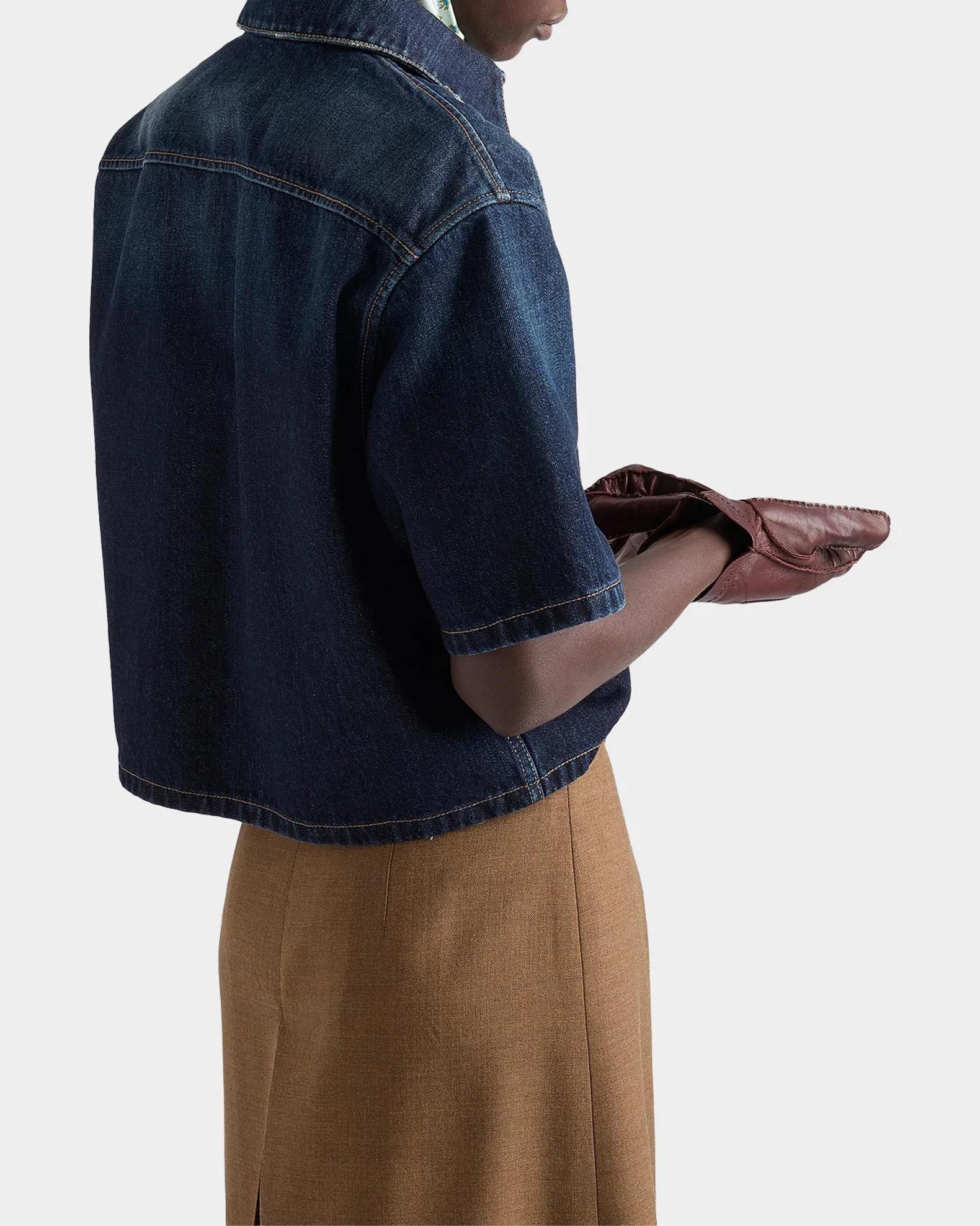 Prada Short-Sleeve Denim Shirt