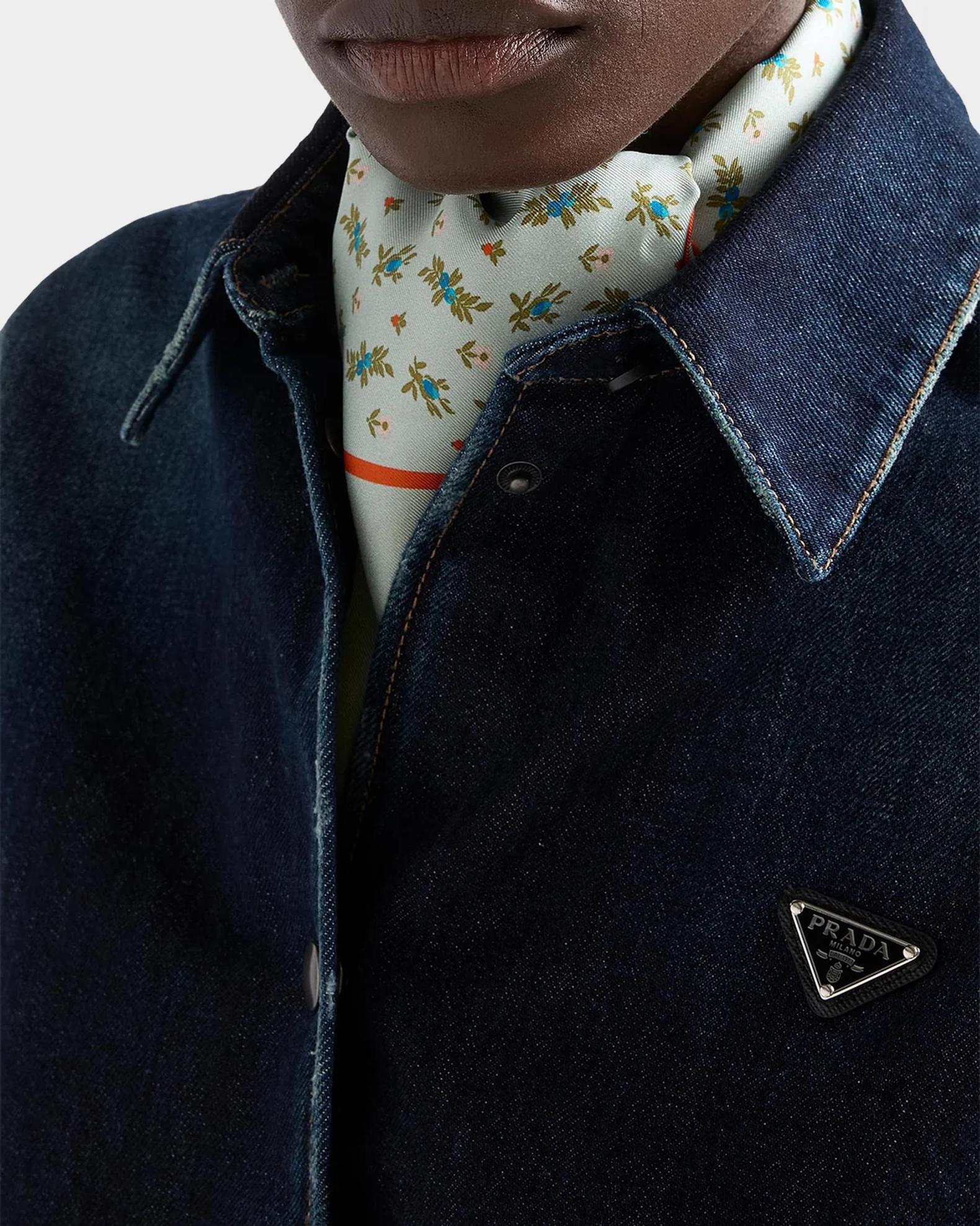 Prada Short-Sleeve Denim Shirt | Neiman Marcus