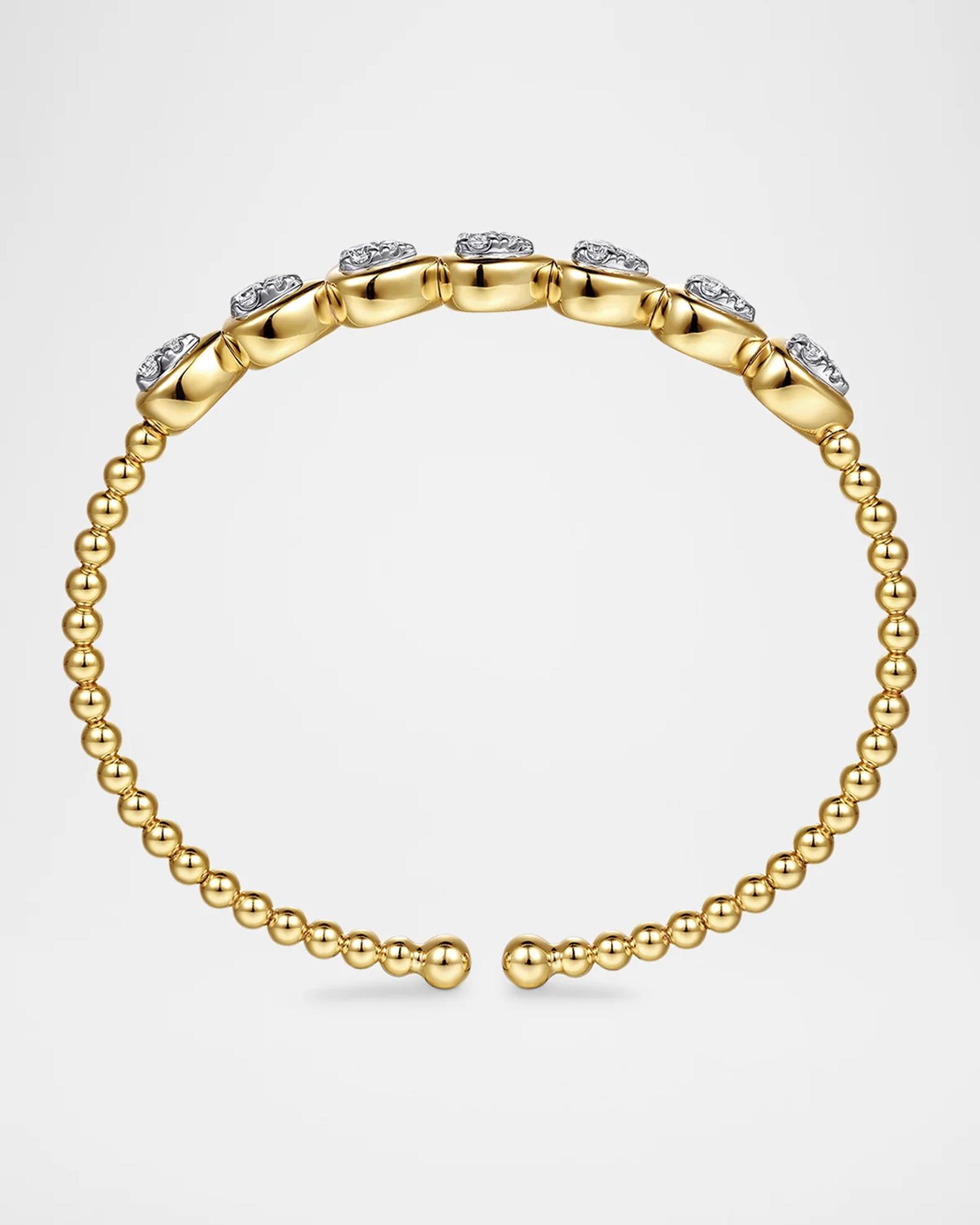 Gabriel & Co 14K White and Yellow Gold Bujukan Pear Bezel Diamond Split ...