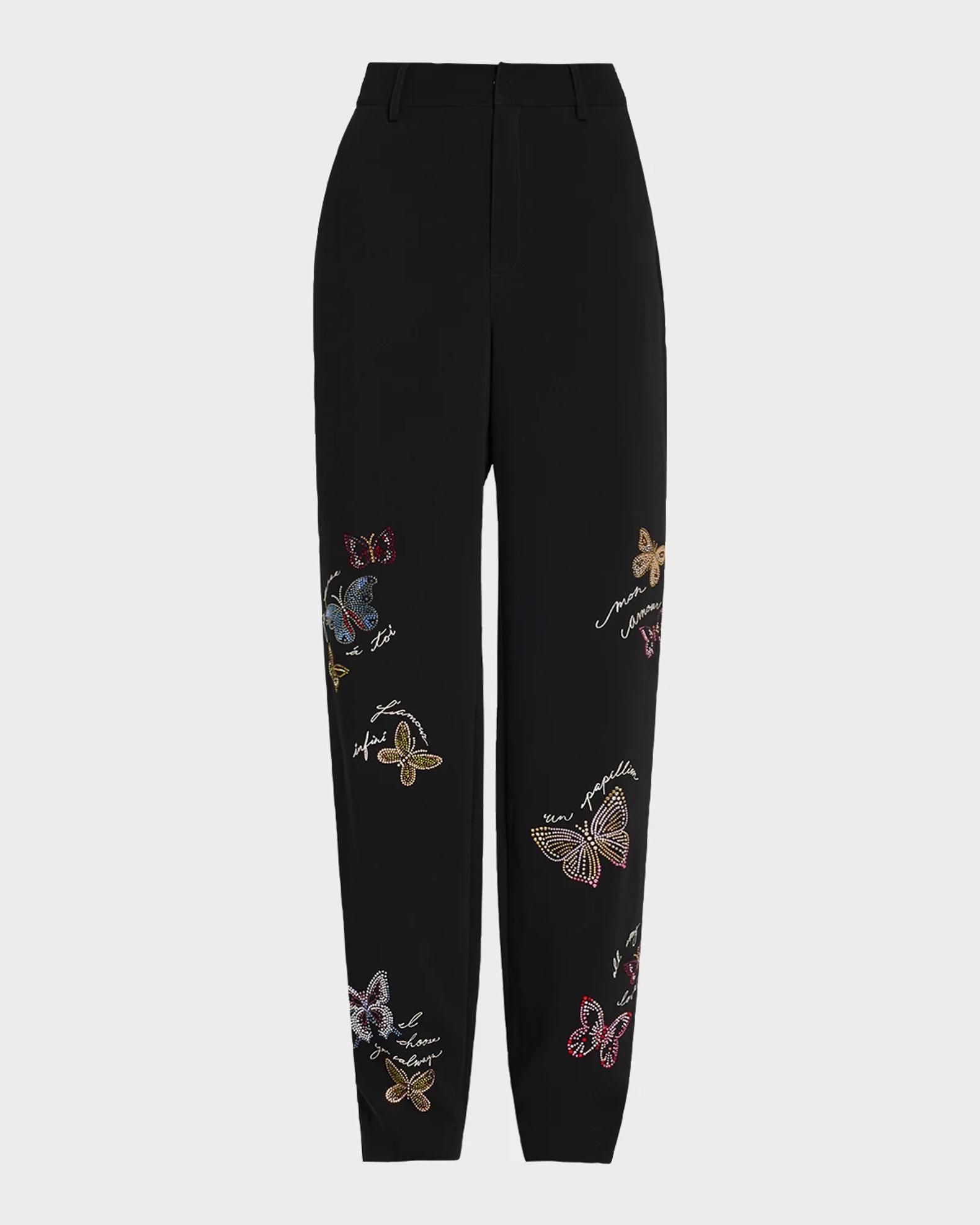 Cinq à Sept Heatset Butterfly High-Rise Trousers | Neiman Marcus