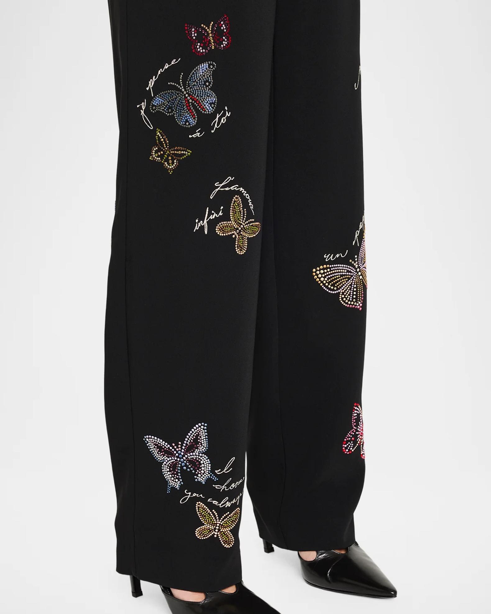 Cinq à Sept Heatset Butterfly High-Rise Trousers | Neiman Marcus