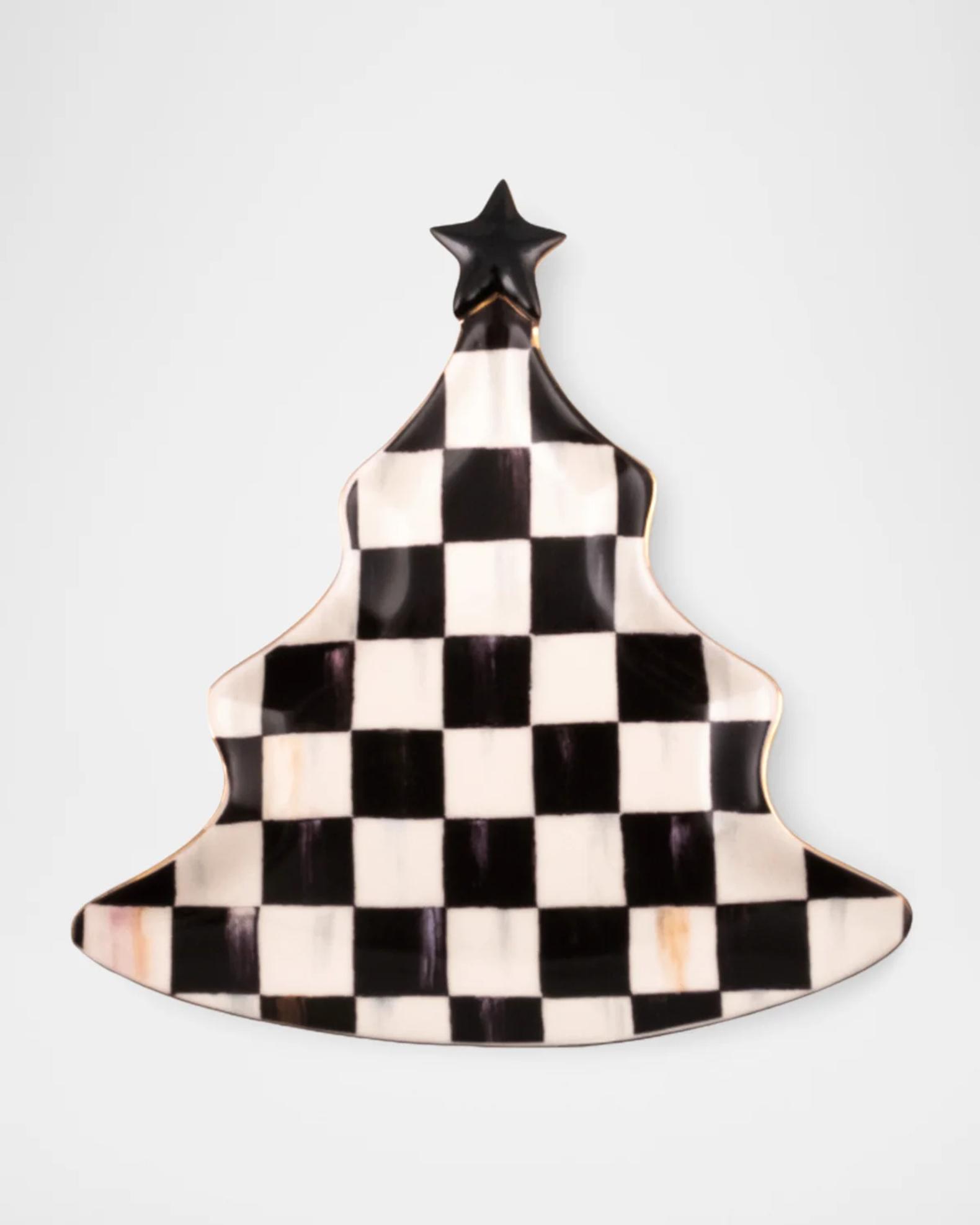 MacKenzie-Childs Courtly Check Ceramic Tree Tray | Neiman Marcus