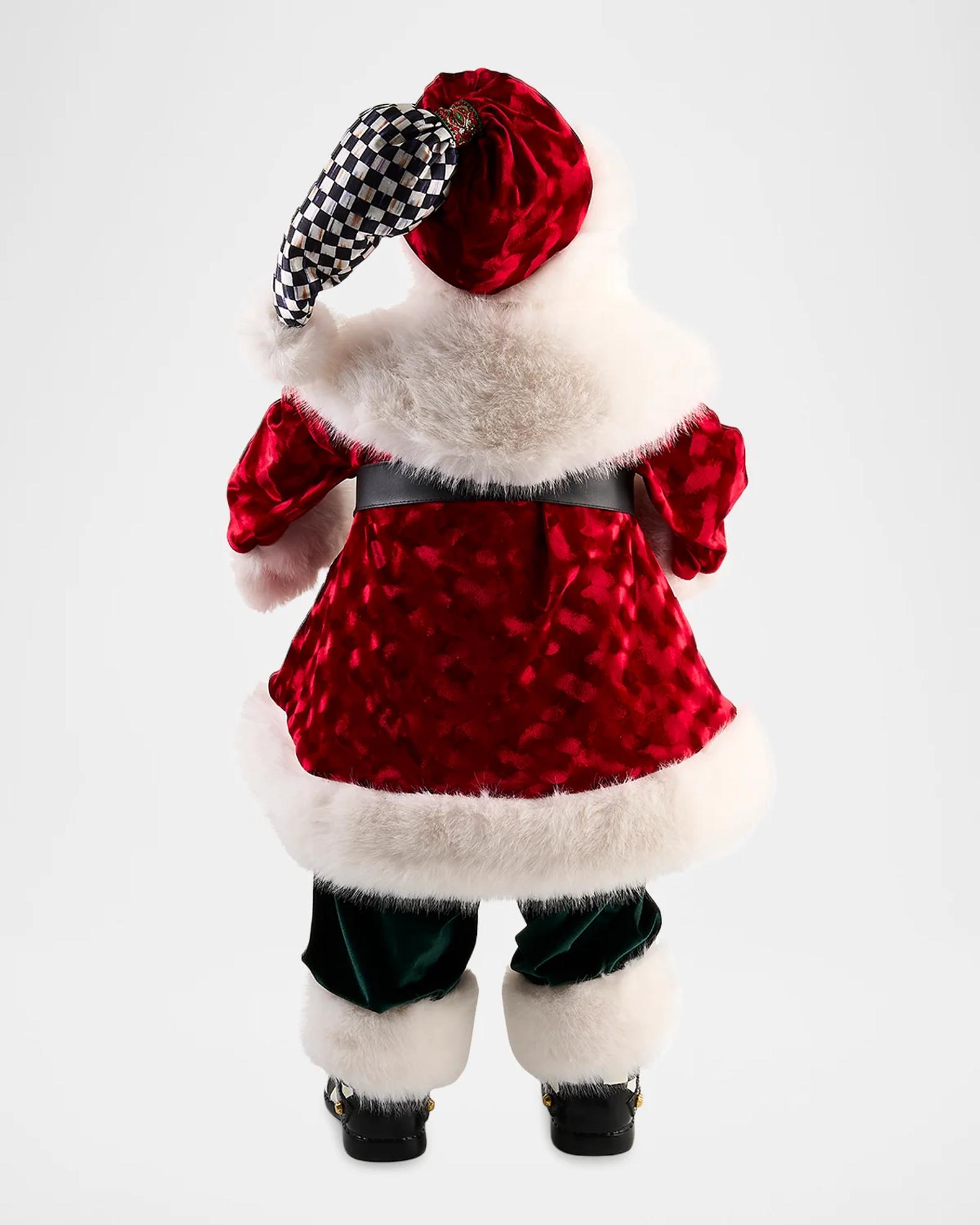 MacKenzie-Childs Animated Courtly Faux-Fur Santa Claus Figurine