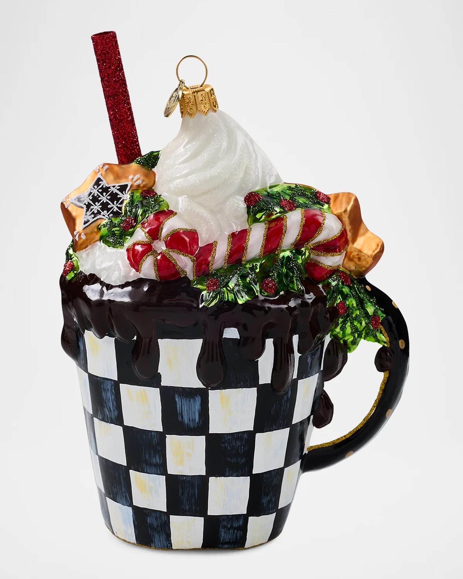 MacKenzie-Childs Hot Coco Glass Ornament | Neiman Marcus