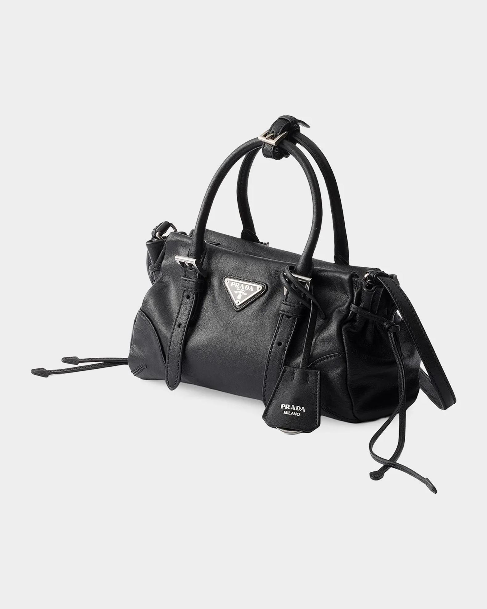Prada Karin Small Leather Top Handle Bag | Neiman Marcus
